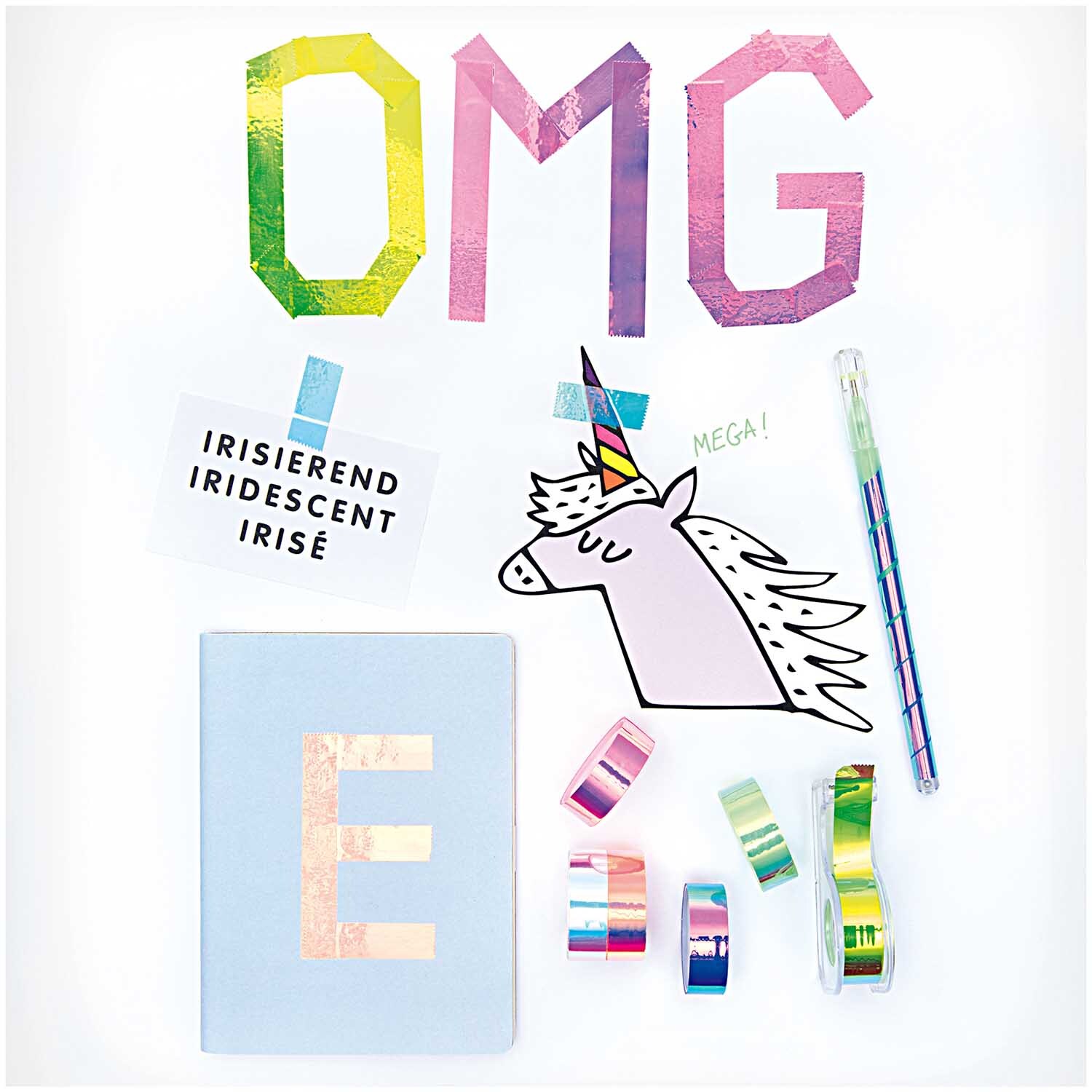 Paper Poetry Mirror Rainbow Tape mehrfarbig 6 Stück von Rico Design