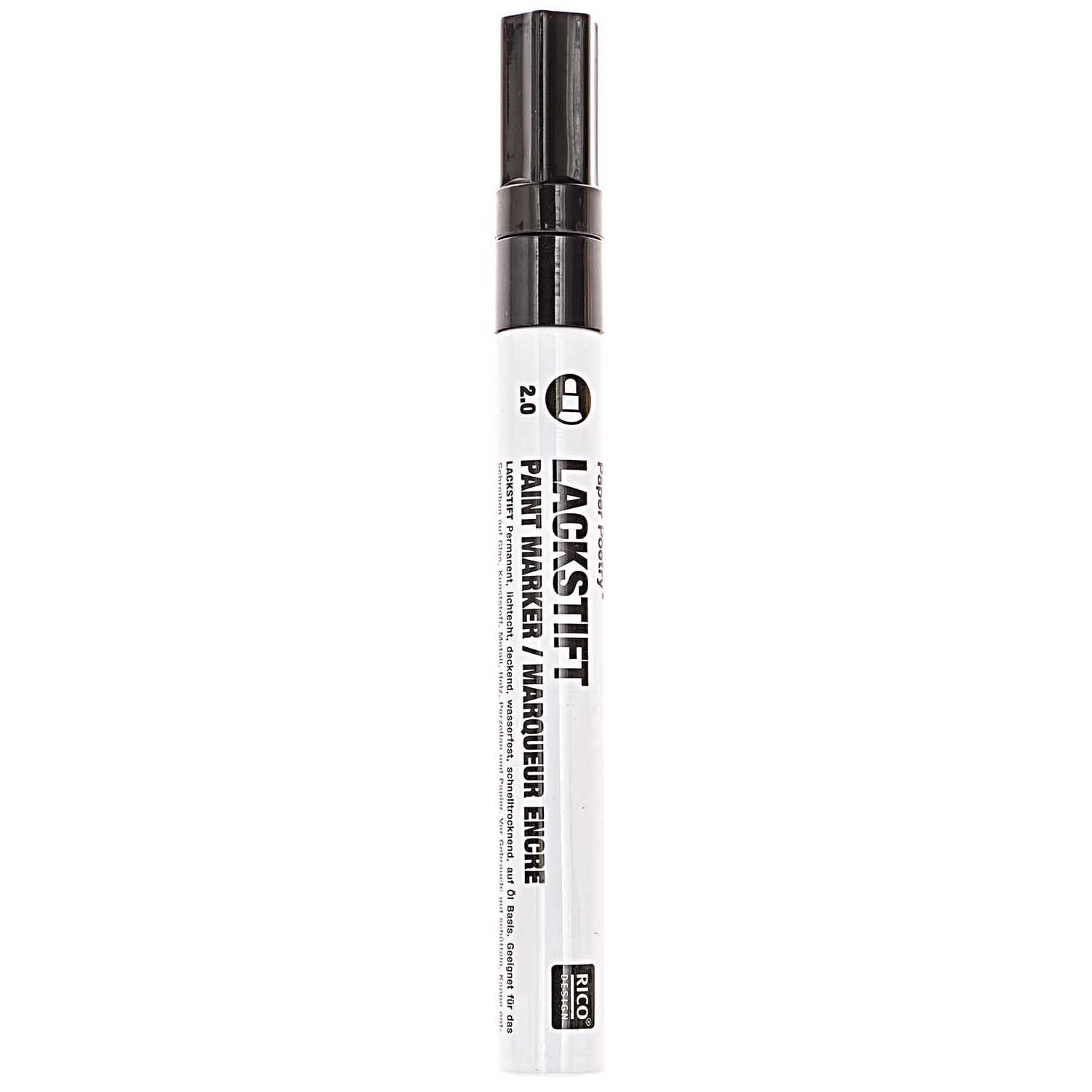 Lackmarker 2,0mm Farbe Schwarz von Rico Design Lackmarker 2,0mm von Rico Design in Schwarz, ideal für präzises Zeichnen und Schreiben.