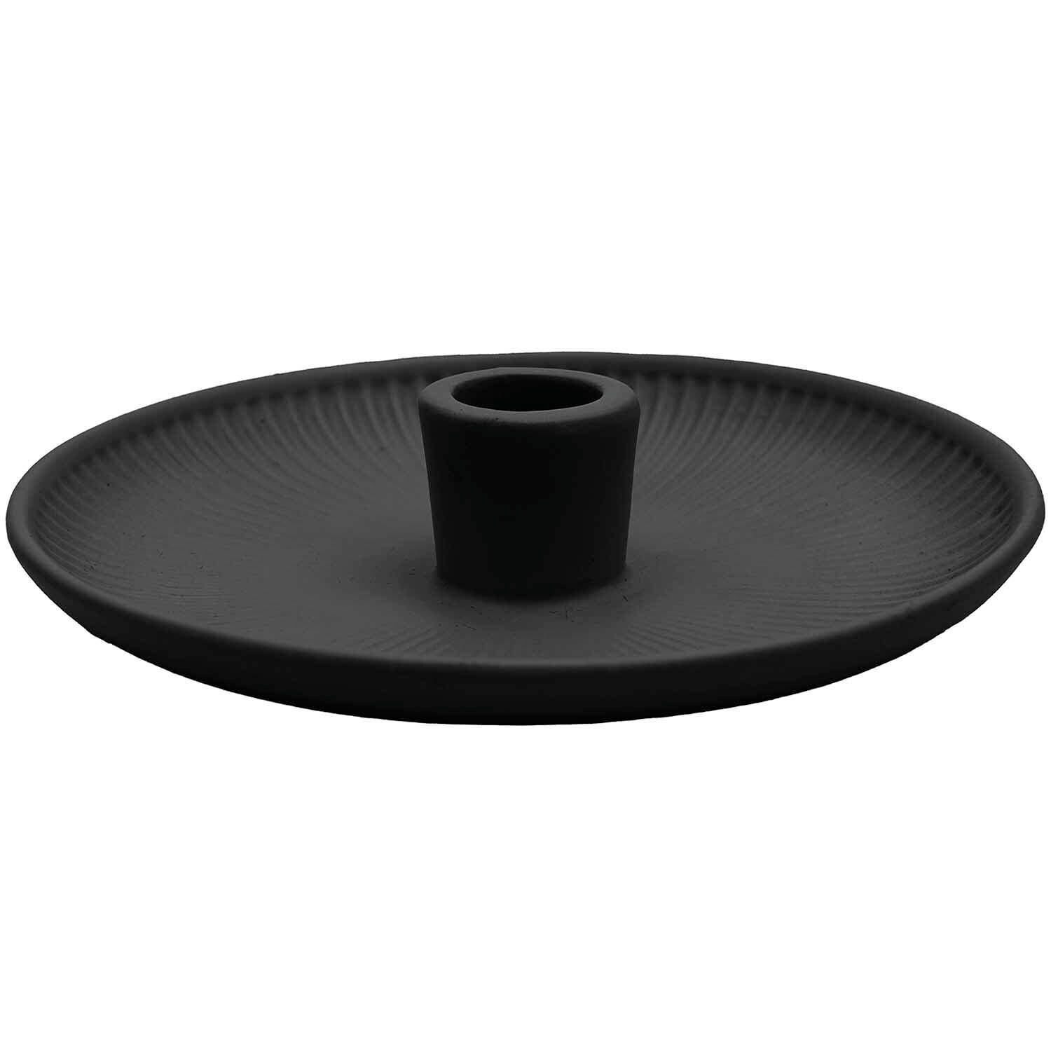 Keramikkerzenhalter von Rico Design in elegantem Schwarz, ideal für stilvolle Dekorationen.