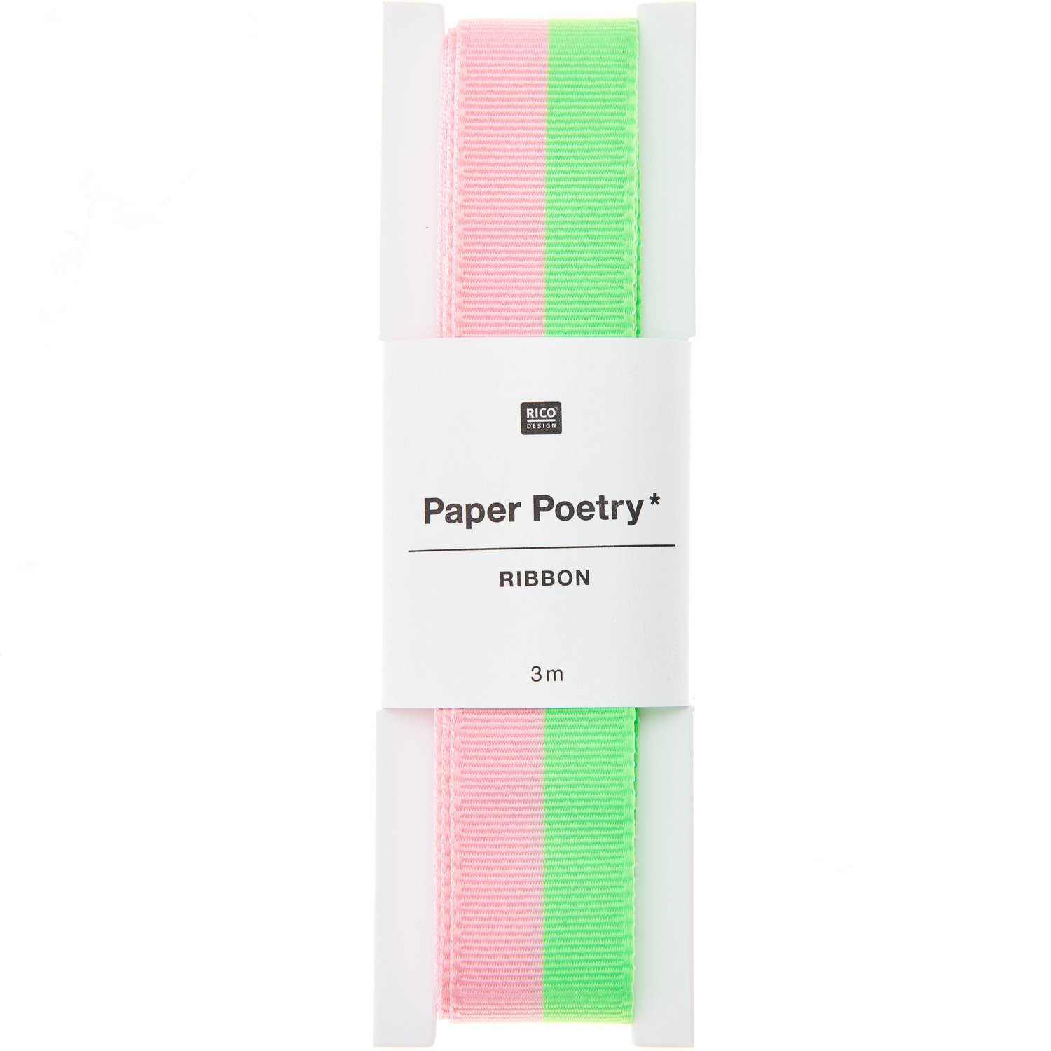 Paper Poetry ruban à tisser Duo rayures rose/ vert néon 20mmx3m from Rico Design