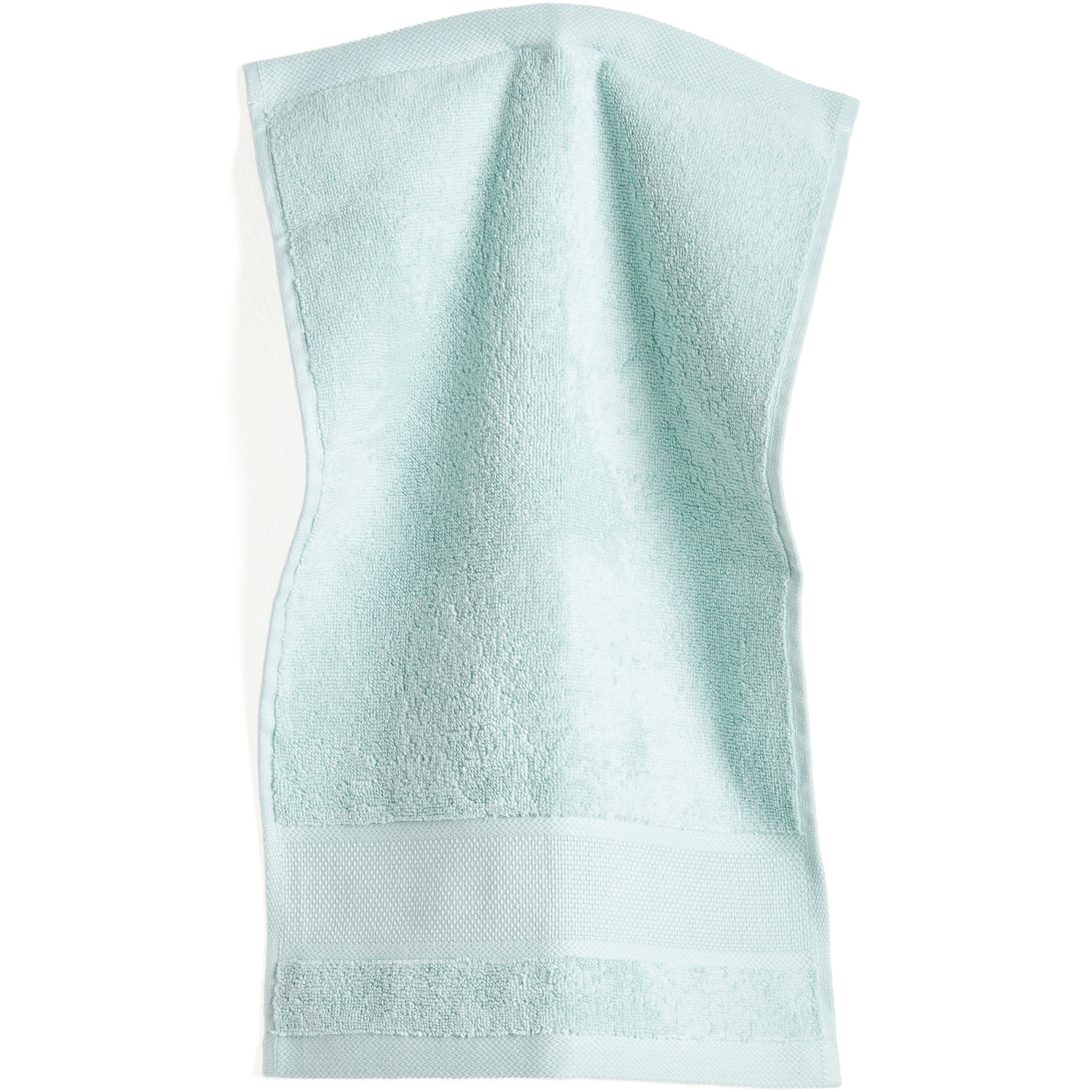 Gästehandtuch von Rico Design in Mint, 30x50cm, GOTS-zertifiziert, auf weißem Hintergrund.