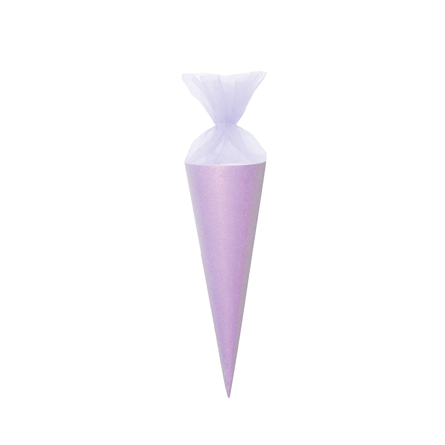 Schultüte Rohling mit Tüllverschluss und Glitter 35cm Farbe Violett von Rico Design Schultüte Rohling mit Tüllverschluss und Glitter, 35cm, von Rico Design. Violette Schultüte mit elegantem Tüllabschluss.