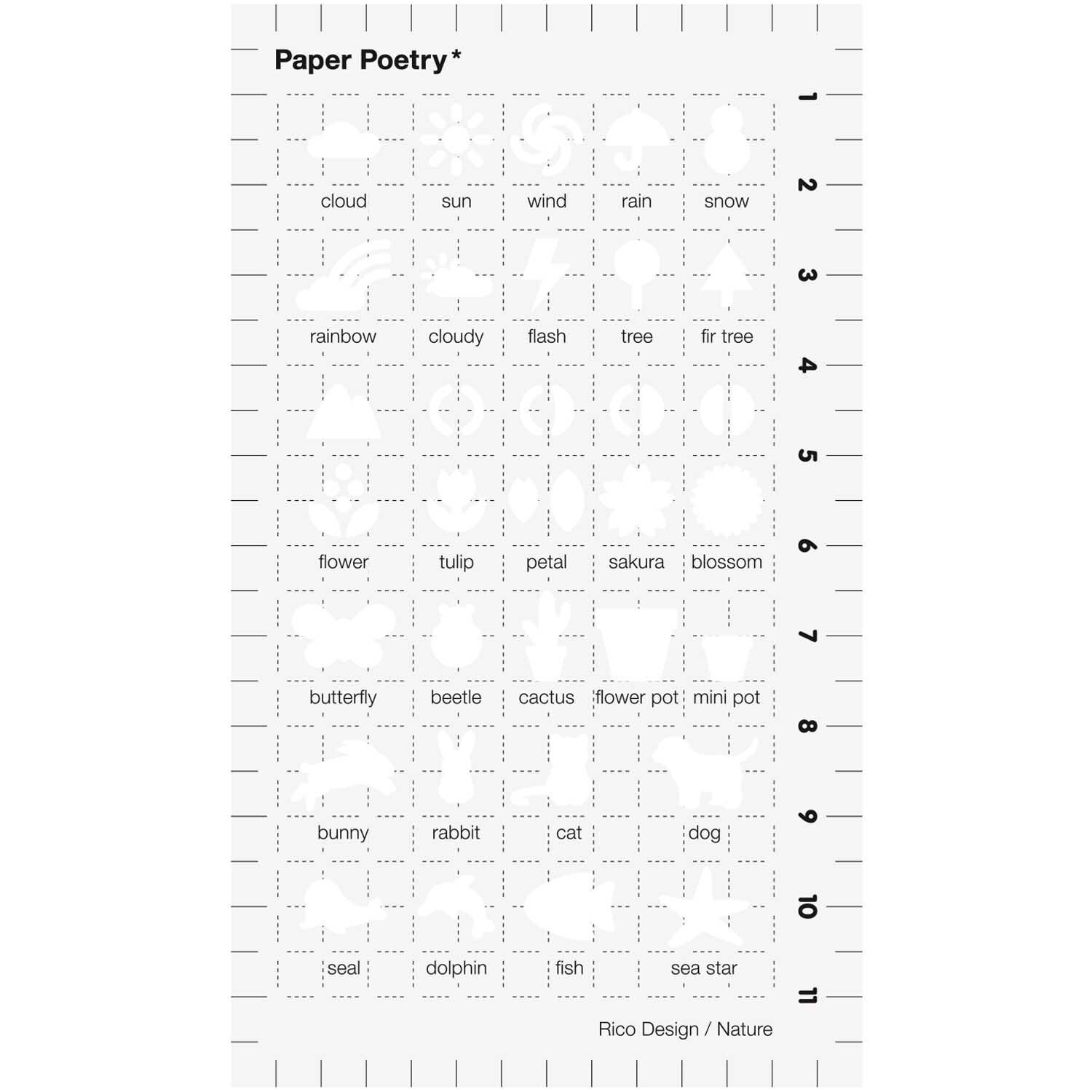 Paper Poetry Bullet Diary Schablone Outdoor 7x12cm von Rico Design