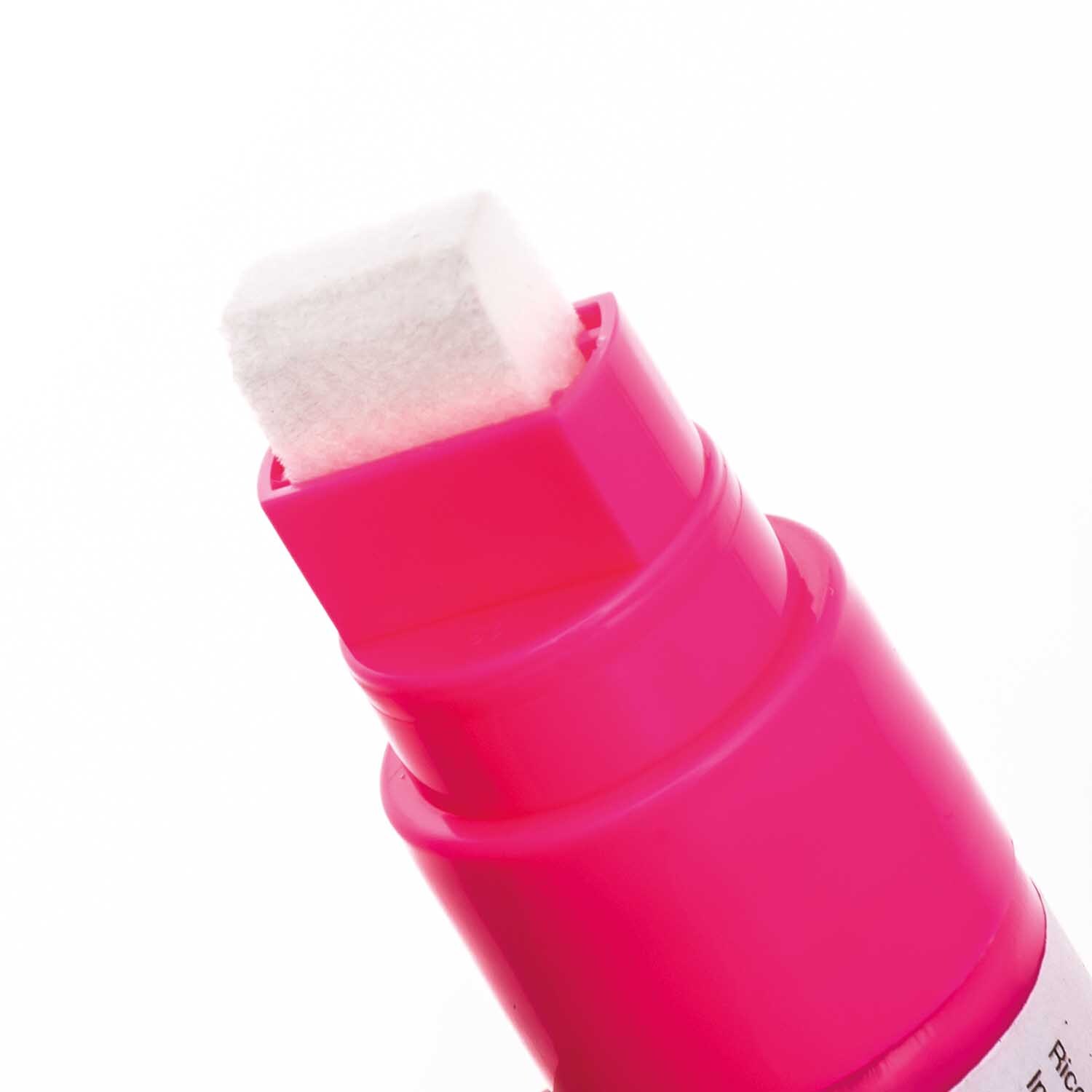 XL-Kreidestift Flüssigkreide Set 15mm 25g 4 Farben von Rico Design XL-Kreidestift Flüssigkreide 15mm 25g von Rico Design in Pink, Nahaufnahme der Spitze. Ideal für kreative Projekte.