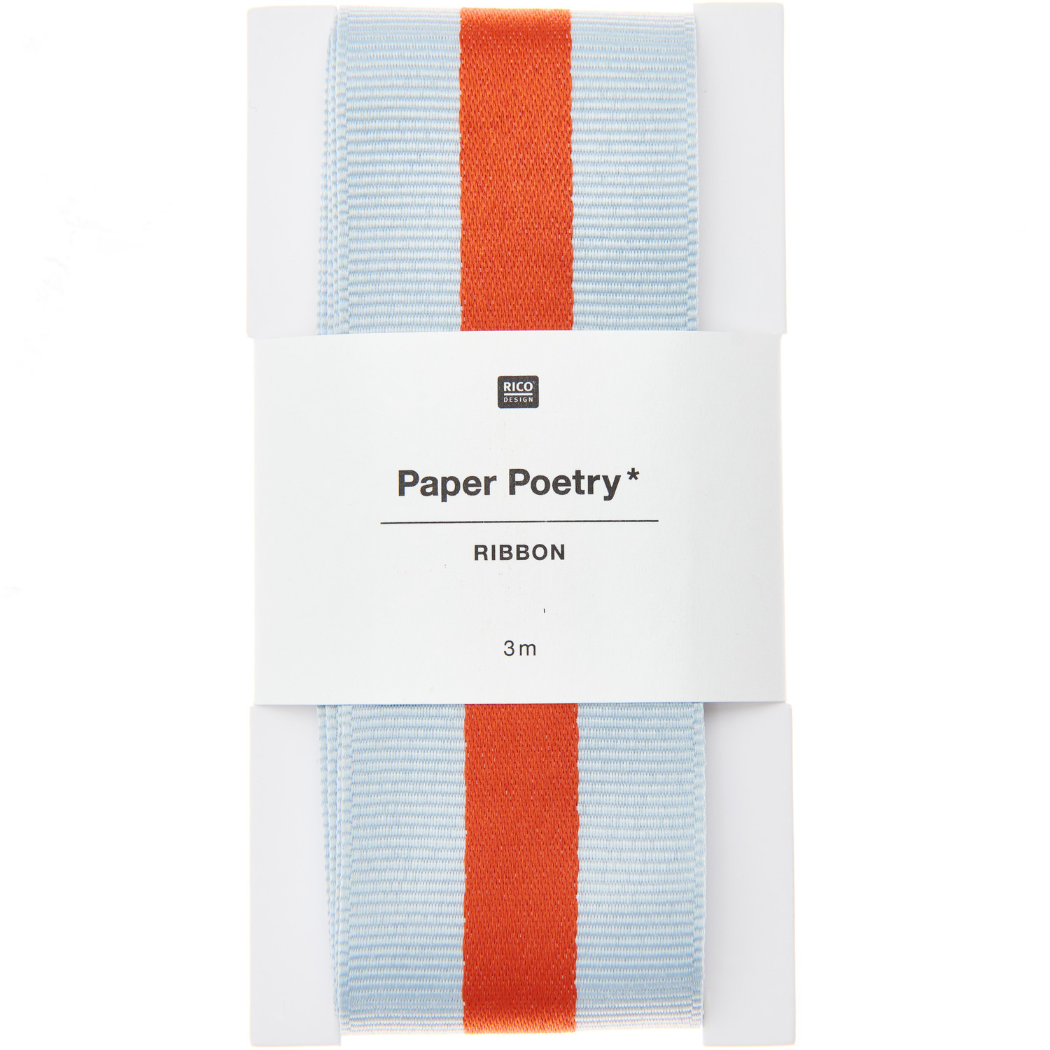 Paper Poetry Ruban Web Duo Rayures Gris/ Orange 38mmx3m from Rico Design