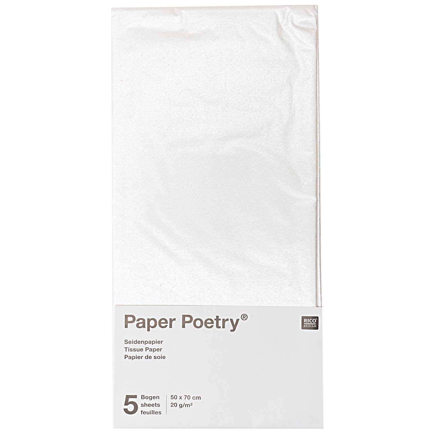 Paper Poetry Seidenpapier crystal 50x70cm 5 Bogen von Rico Design