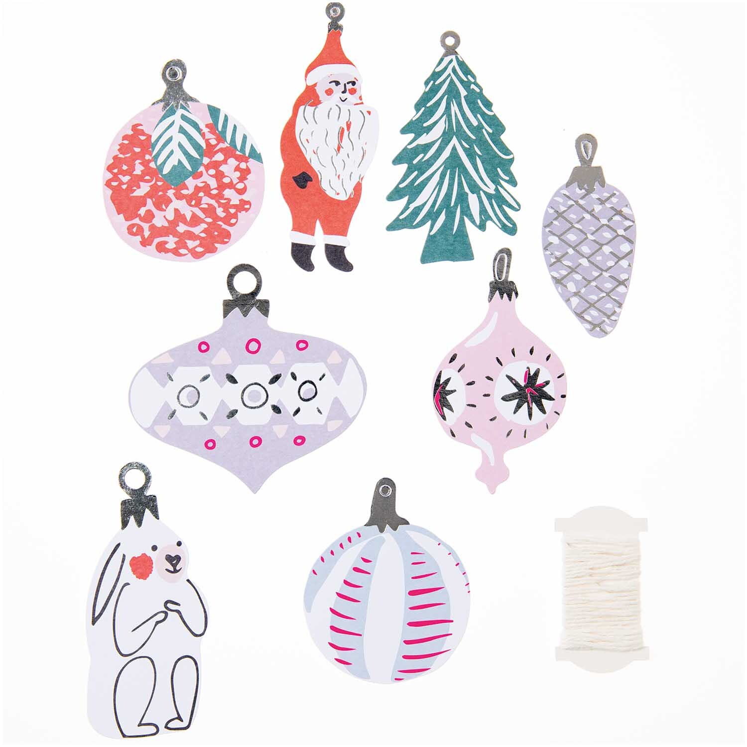 Paper Poetry Papieranhänger Nostalgic Christmas mit weihnachtlichen Motiven und pastellfarbenen Designs, ideal für festliche Dekorationen.