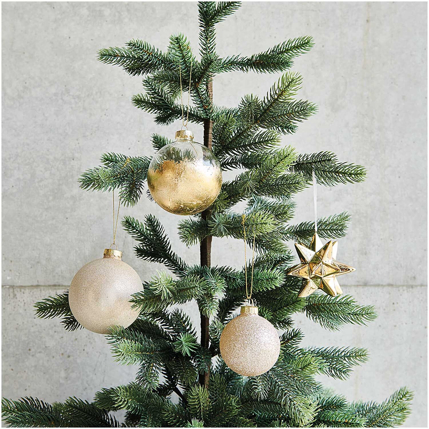 Glaskugel Baumschmuck gold 8cm von Rico Design