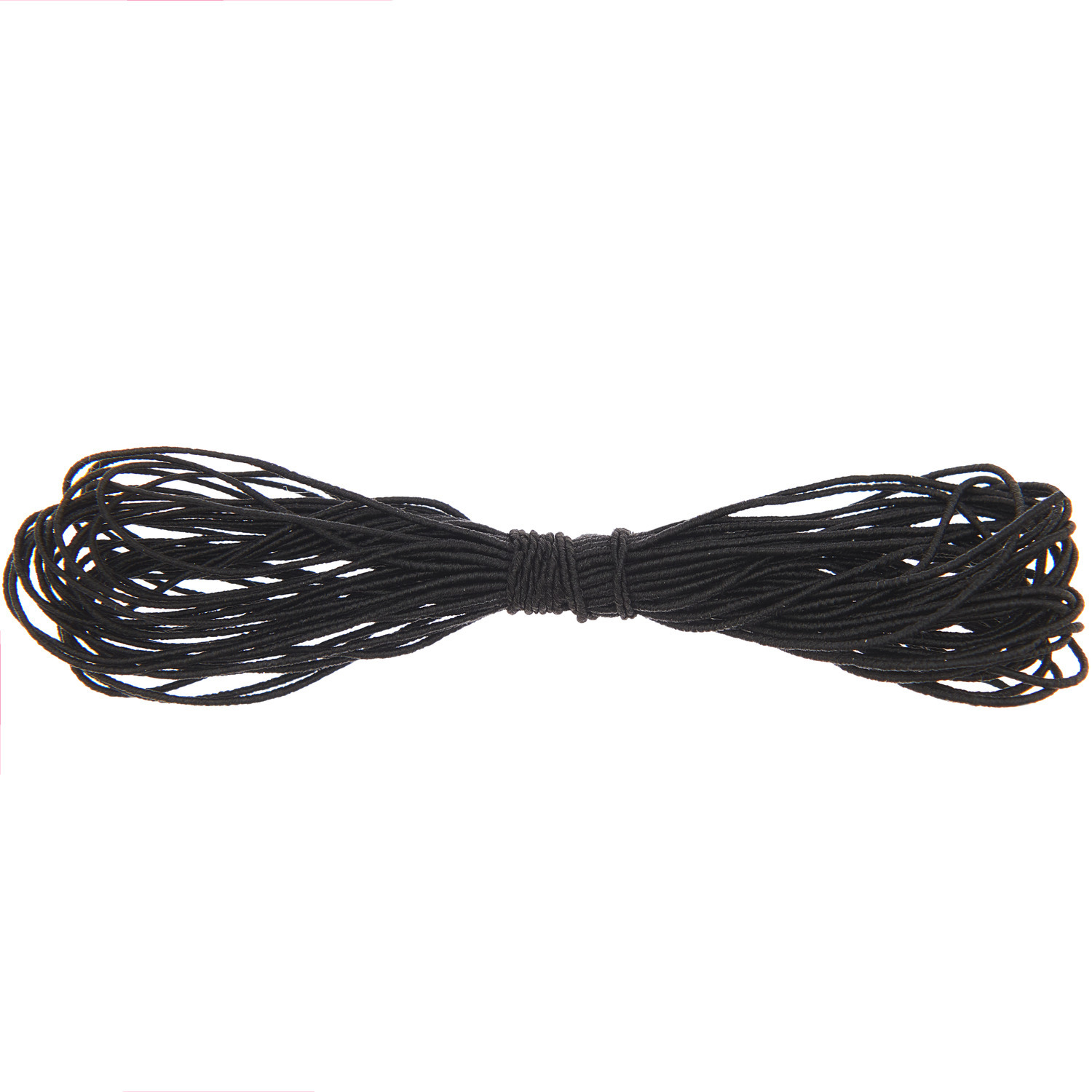 Hutgummi 0,6mm schwarz 5m von Rico Design, aufgerollt und bereit für vielseitige Anwendungen.