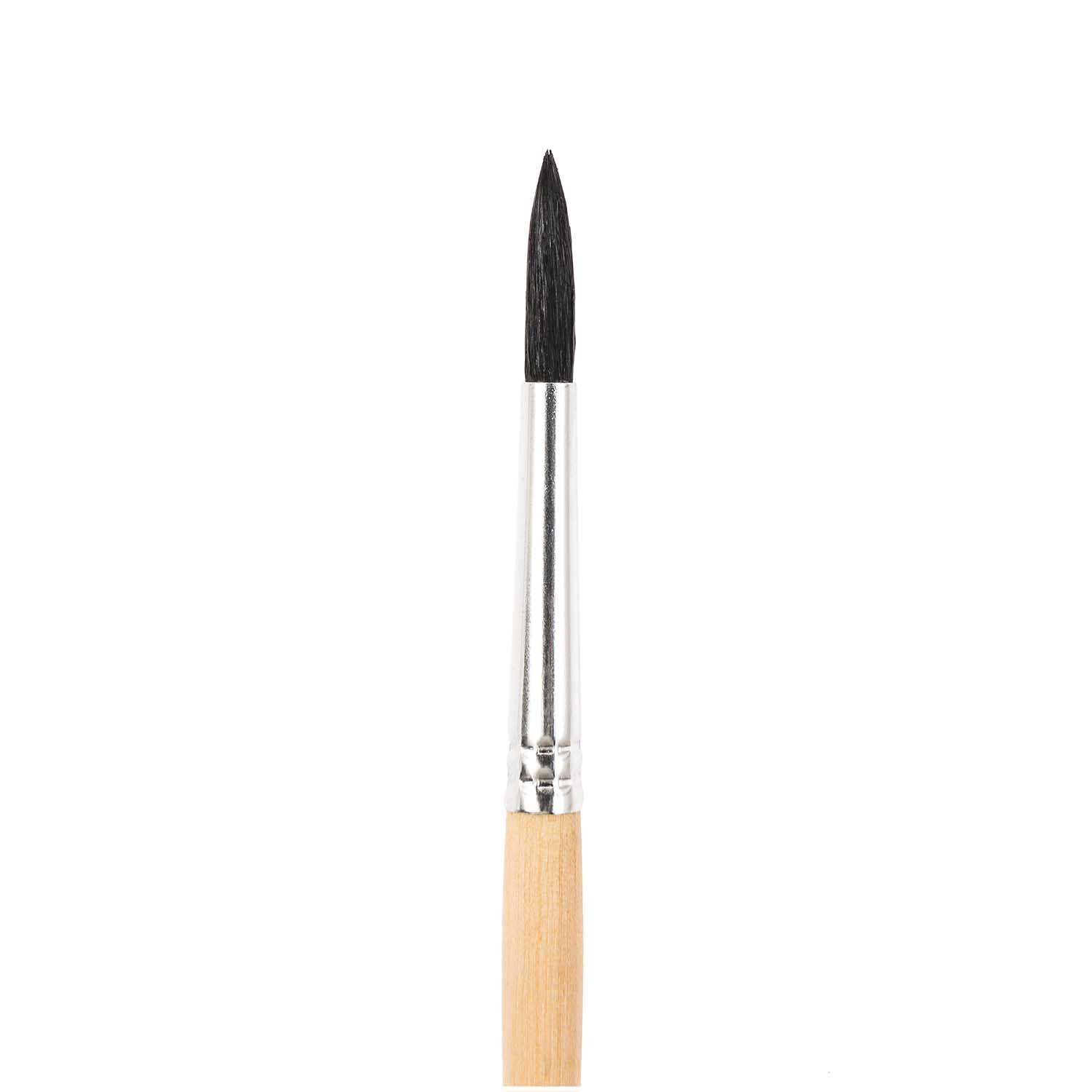 Pinsel Hobby Borste rund von Rico Design, ideal für präzises Malen, mit schwarzer Spitze und Holzgriff.