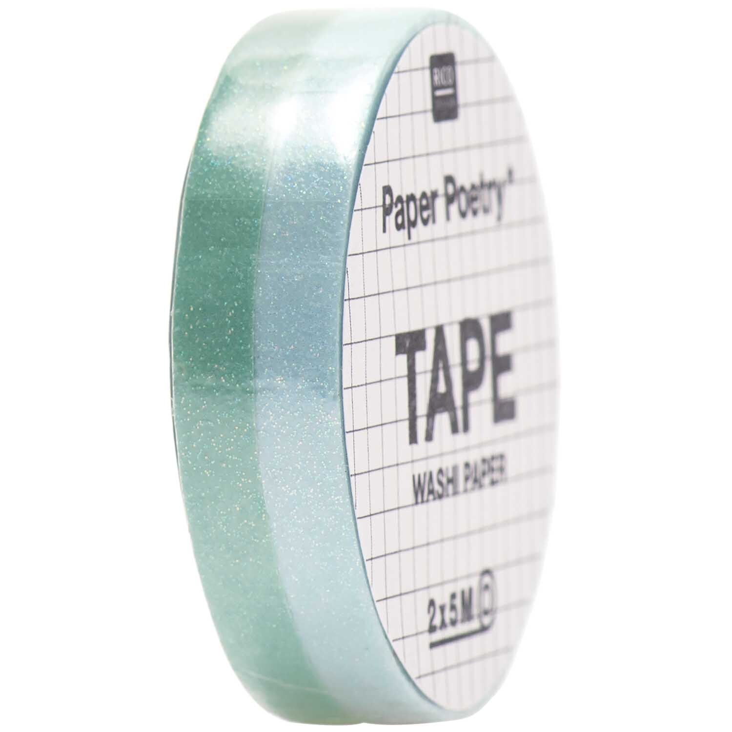 Paper Poetry Tapes Glitter mm 5m 2 Stück Farbe Blau-Grün von Rico Design