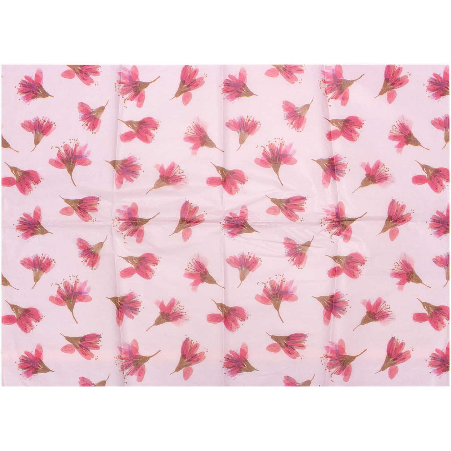 Paper Poetry Seidenpapier Blüten rosa 50x70cm 5 Bogen von Rico Design Paper Poetry Seidenpapier mit zarten Blütenmotiven in Rosa, ideal für kreative Bastelprojekte.