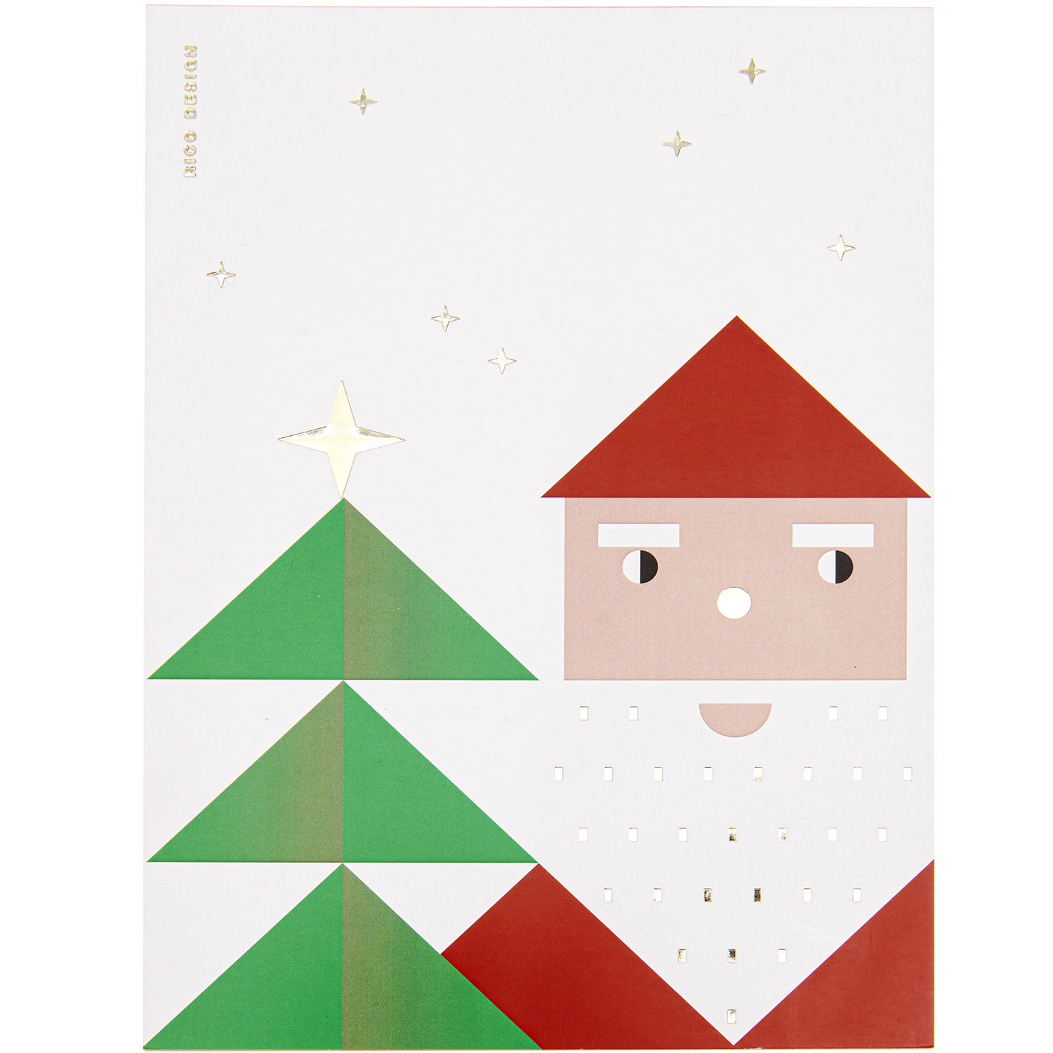 Paper Poetry Notizblock mit Weihnachtsmann-Design, A5, 50 Blatt, zeigt stilisierten Weihnachtsmann und Tannenbaum. Marke: Rico Design.