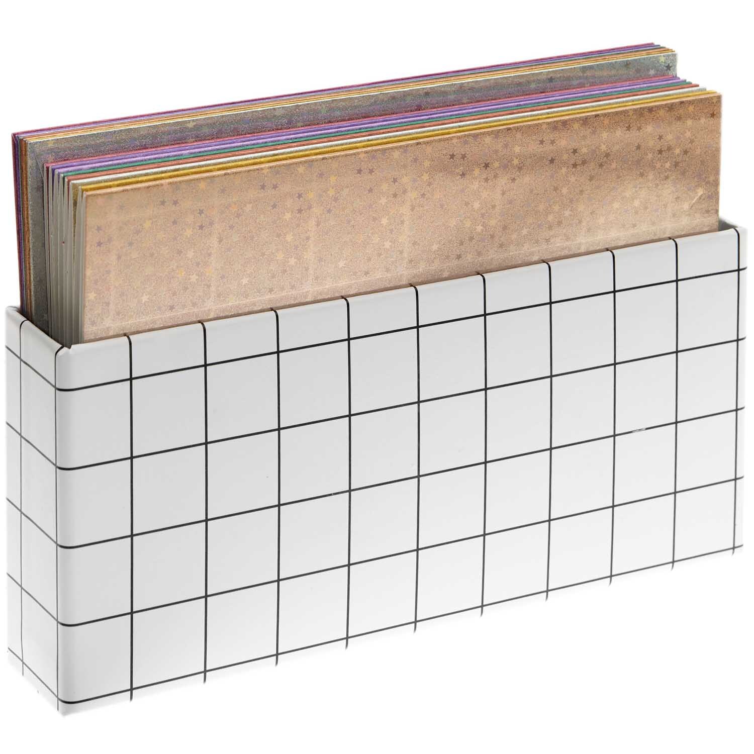 Paper Poetry Kartenset Sterne rainbow B6, 16-teilig, in einer weißen Gitterbox präsentiert. Ideal für kreative Projekte.