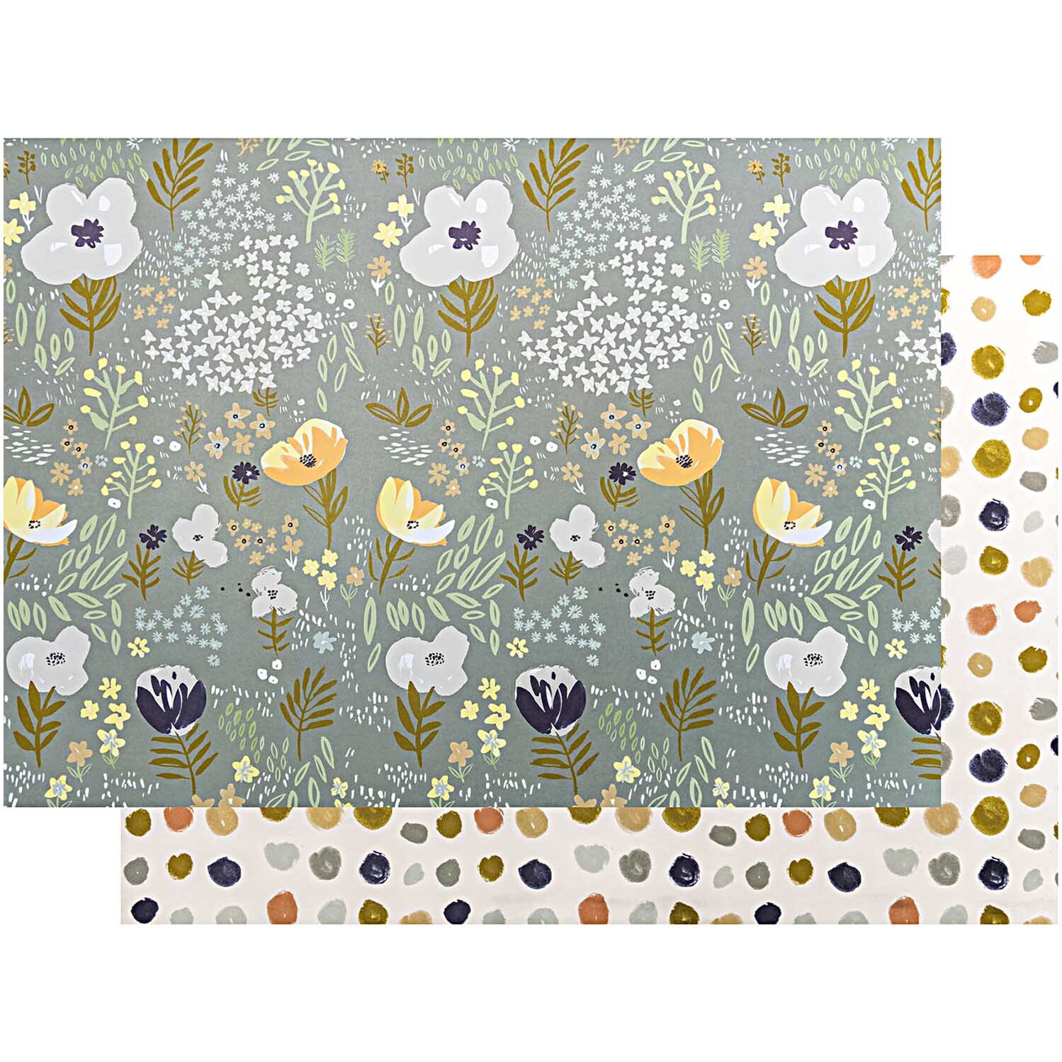 Paper Poetry Motivkarton Crafted Nature zeigt florales Design mit Blumen und Blättern. Ideal für kreative Projekte.