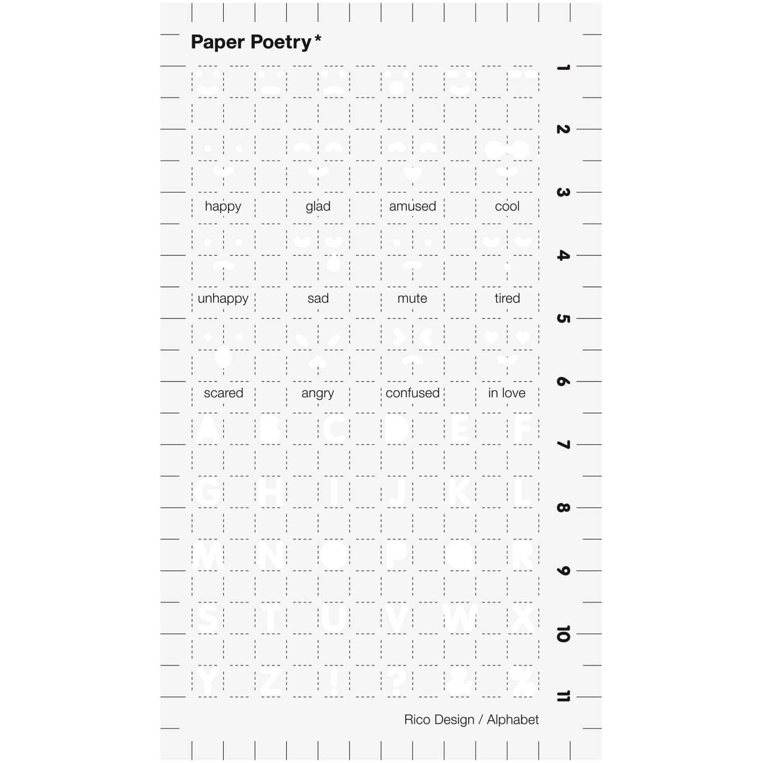 Paper Poetry Bullet Diary Schablone Emotions 7x12cm von Rico Design