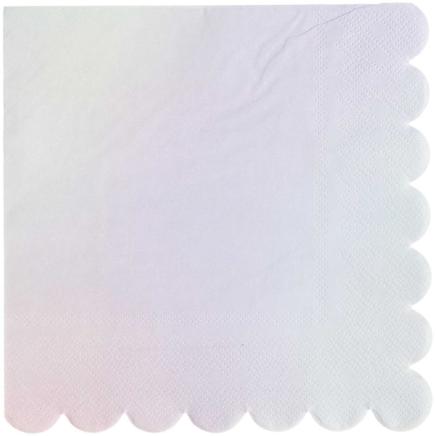 Servietten Spektrum von Rico Design, 32x32cm, 20 Stück. Weiße Serviette mit gewelltem Rand.