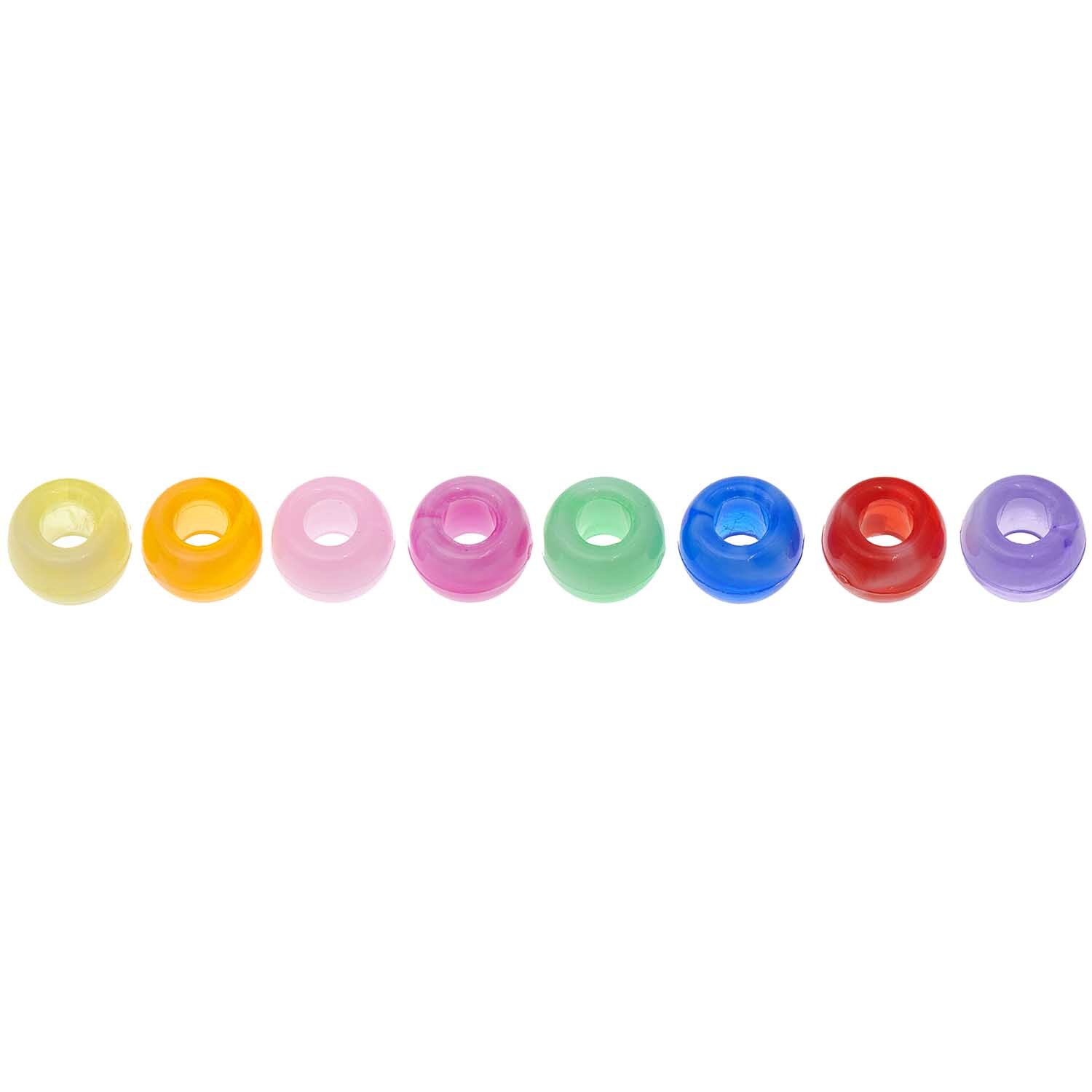 Itoshii - Ponii Beads Marmor Regenbogen 9x6mm, 400 Stück. Bunte Perlen in Regenbogenfarben von Rico Design. Ideal für kreative Bastelprojekte.