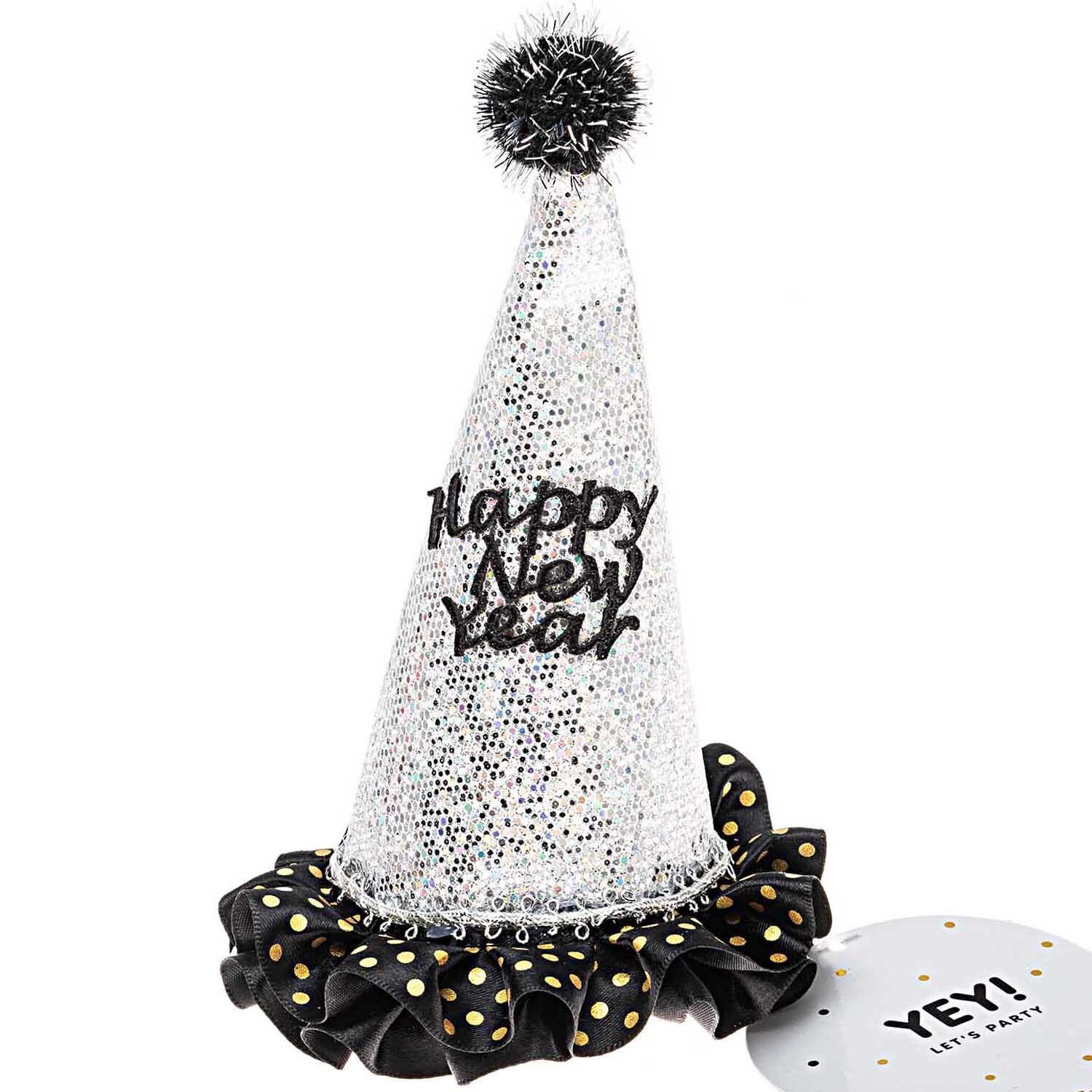 Partyhut Happy New Year irisierend 11x11x19cm von Rico Design