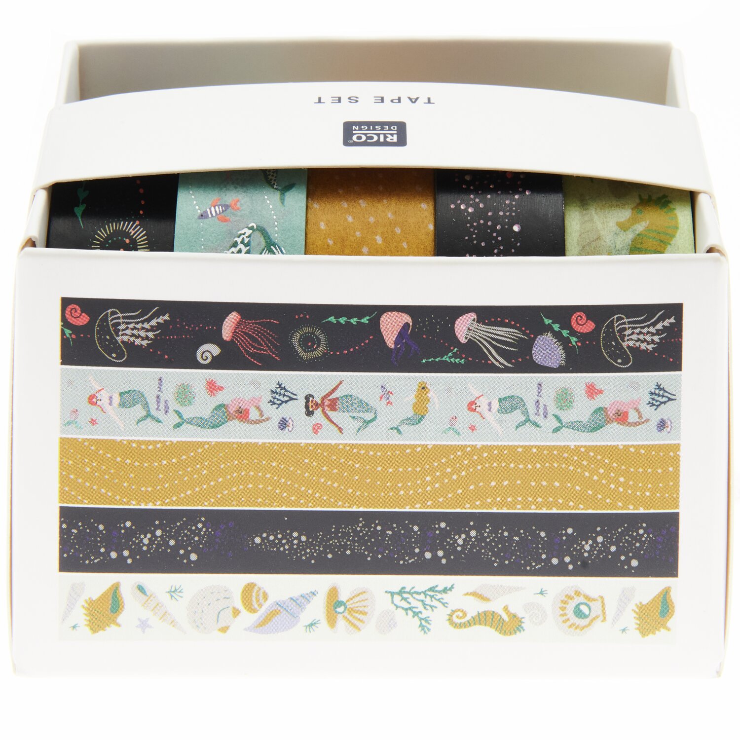 Paper Poetry Tape Set Mermaid 5-teilig von Rico Design Paper Poetry Tape Set Mermaid, 5-teilig, von Rico Design. Mehrfarbige Designs mit Meeresmotiven. Ideal für kreative Projekte und Dekorationen.