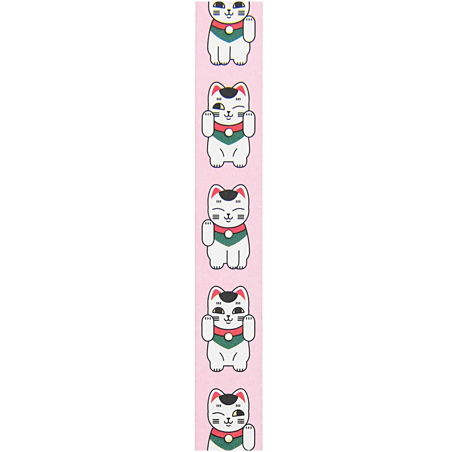 Paper Poetry Tape Jardin Japonais Winkekatze 1,5cm 10m c von Rico Design Paper Poetry Tape Jardin Japonais Winkekatze zeigt rosa Klebeband mit Winkekatzen-Motiv. Ideal für kreative Projekte. Marke: Rico Design.