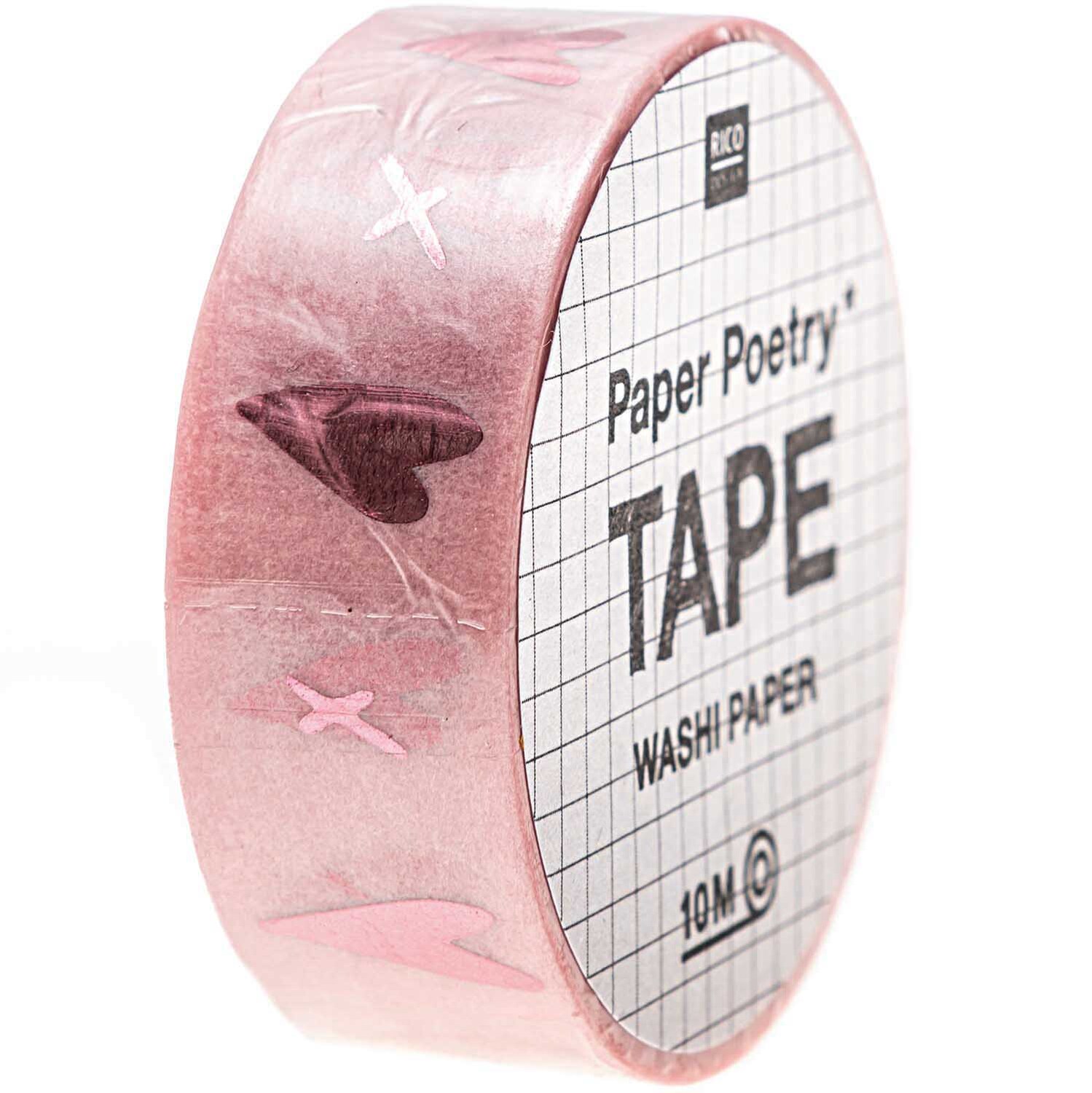Paper Poetry Tape It must be love Herzen rosa 1,5cm 10m von Rico Design