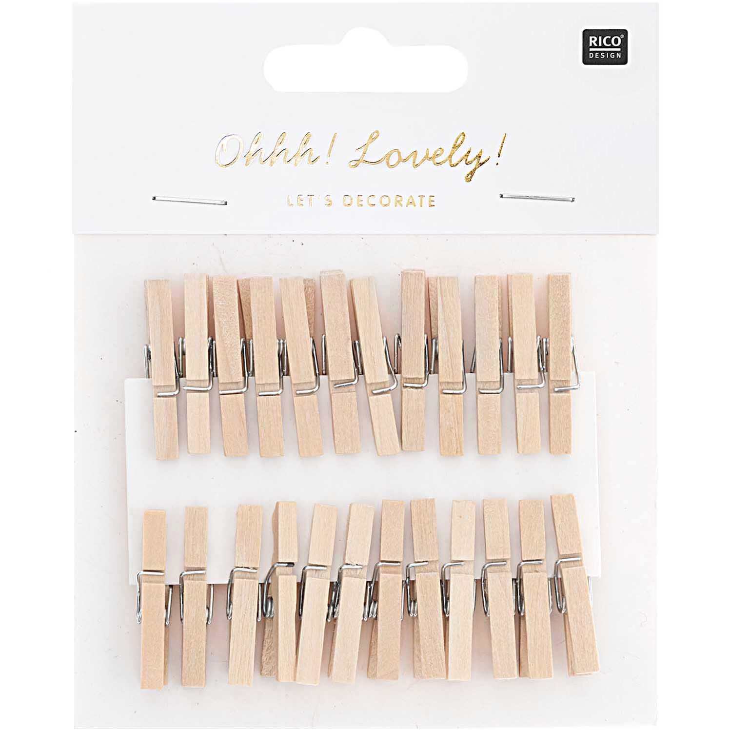 Holzklammern natur 3cm 24 Stück von Rico Design