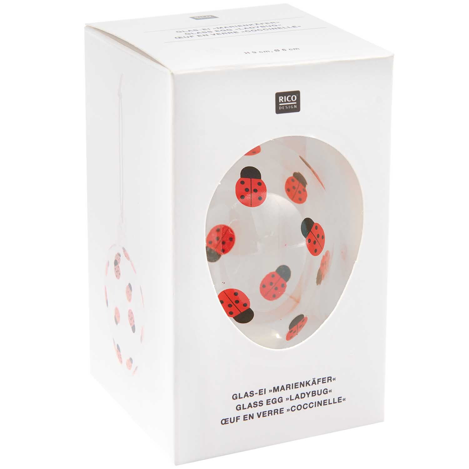 Glas Ei Marienkäfer Ø 6cm von Rico Design