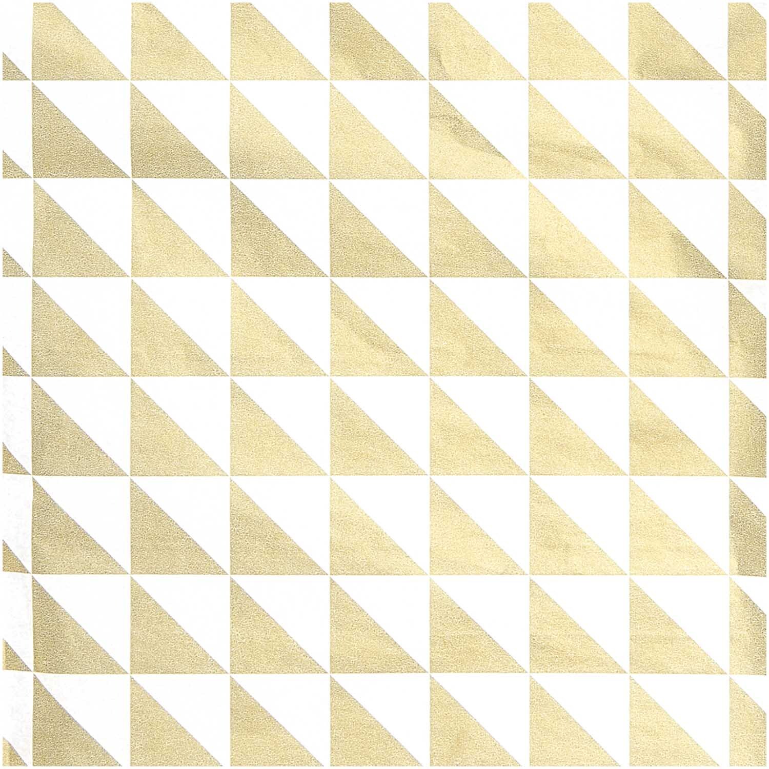 Paper Poetry Seidenpapier mit gold-weißen Dreiecken von Rico Design, ideal für kreative Projekte.