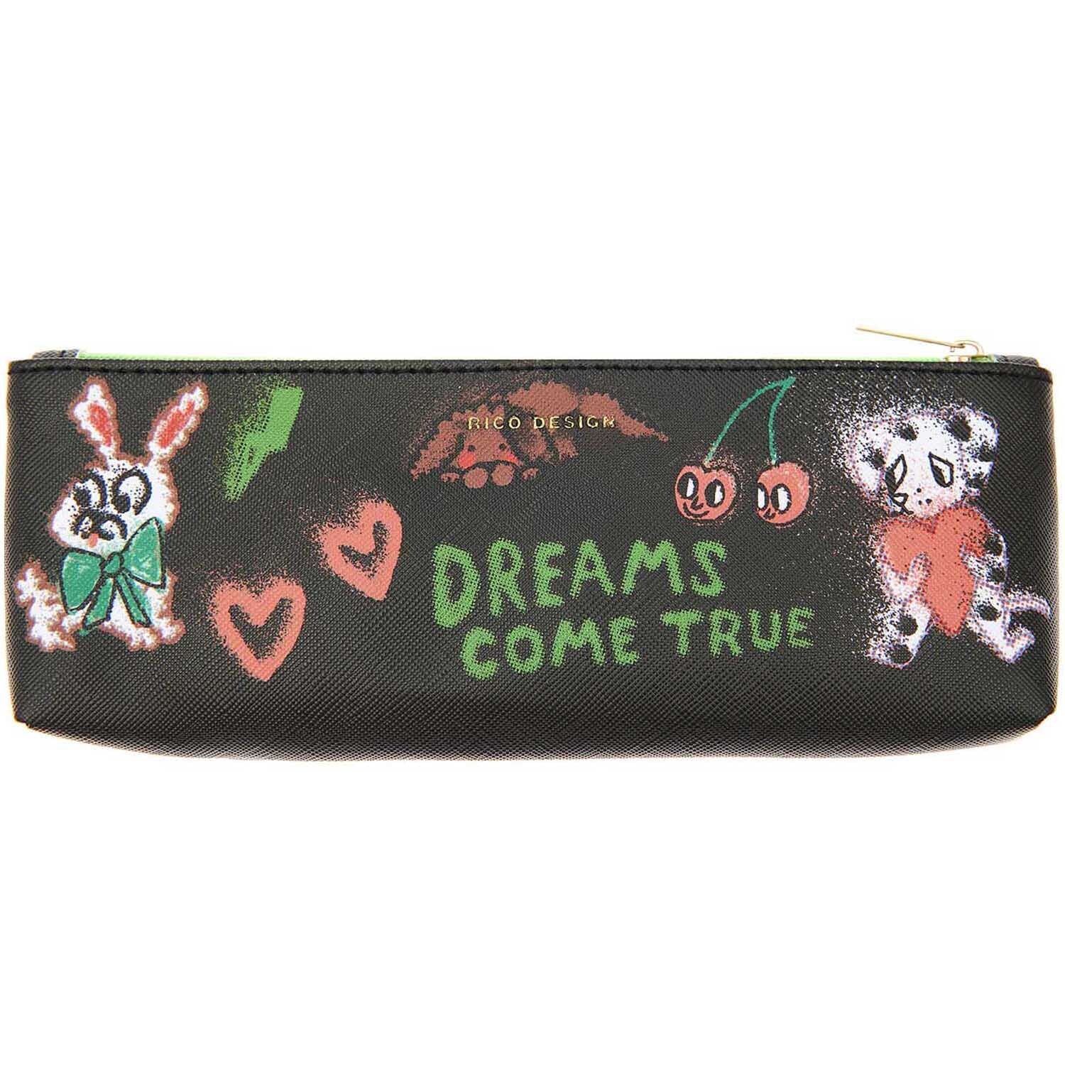 Paper Poetry Etui Airbrush mit bunten Zeichnungen von Tieren und Früchten, 20x6,5cm.