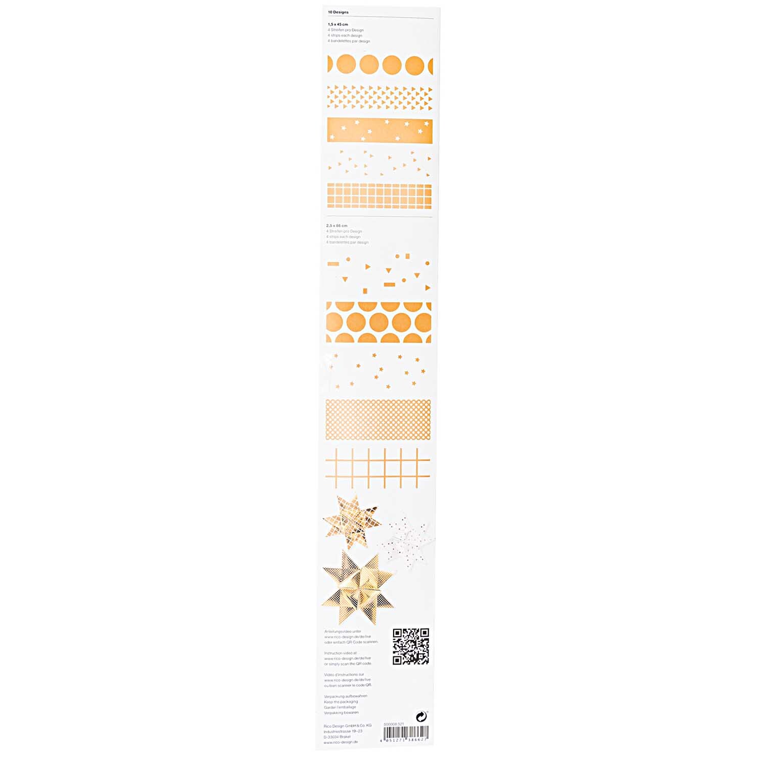 Paper Poetry bandes de Fröbel Graphic blanc-doré 40 pièces from Rico Design Paper Poetry Fröbelstreifen Graphic in Weiß-Gold, 40 Stück, mit verschiedenen Mustern von Rico Design. Ideal für kreative Bastelprojekte.