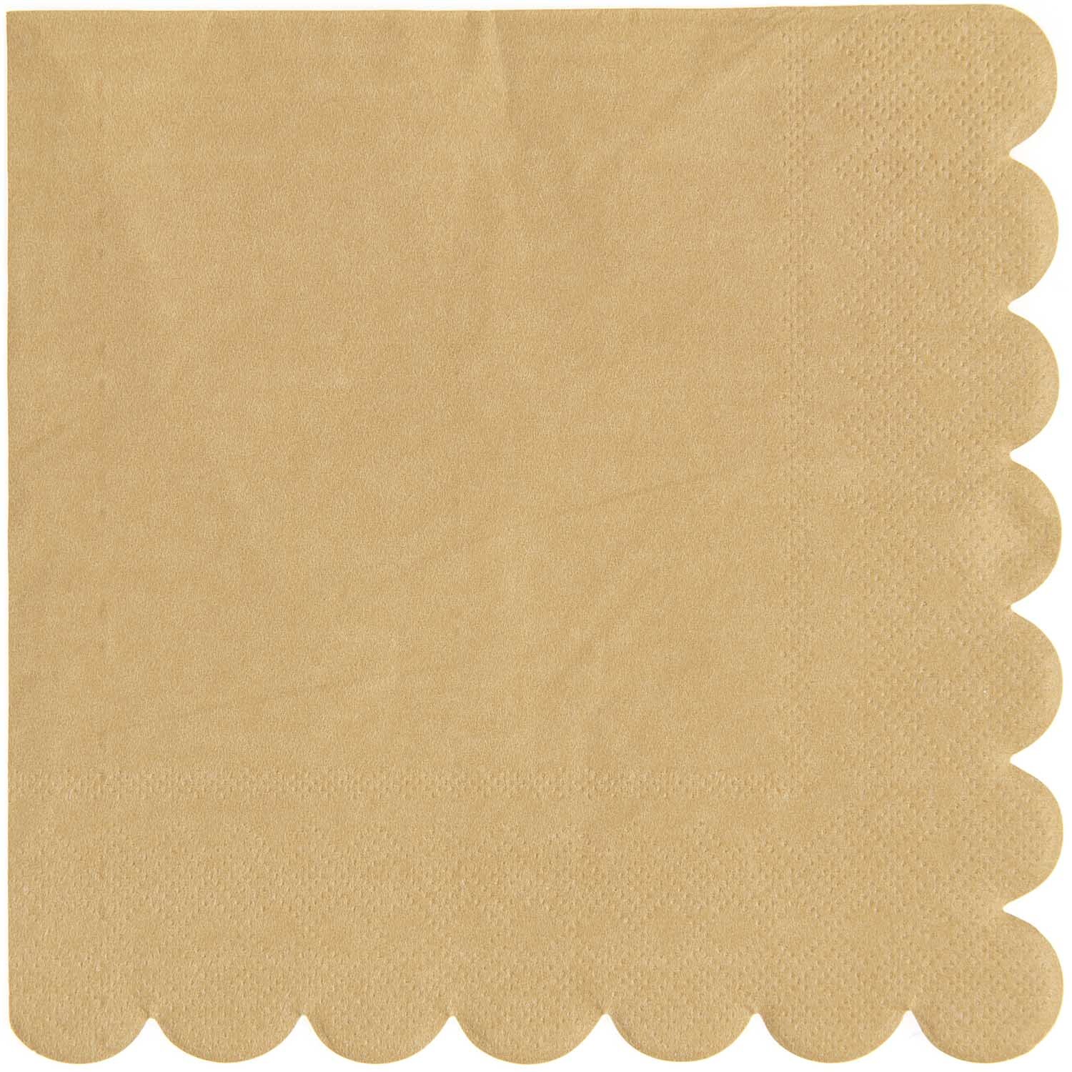 Servietten Kraftpapier von Rico Design, 32x32cm, 20 Stück. Natürliche Farbe mit gewelltem Rand.