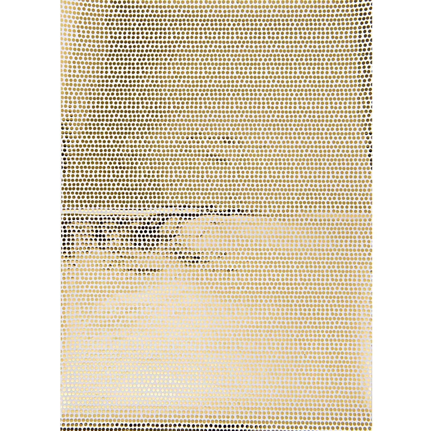 SB Paper Patch Papier Dots zeigt ein goldfarbenes Muster auf 30x42cm, 3 Bögen von Rico Design.