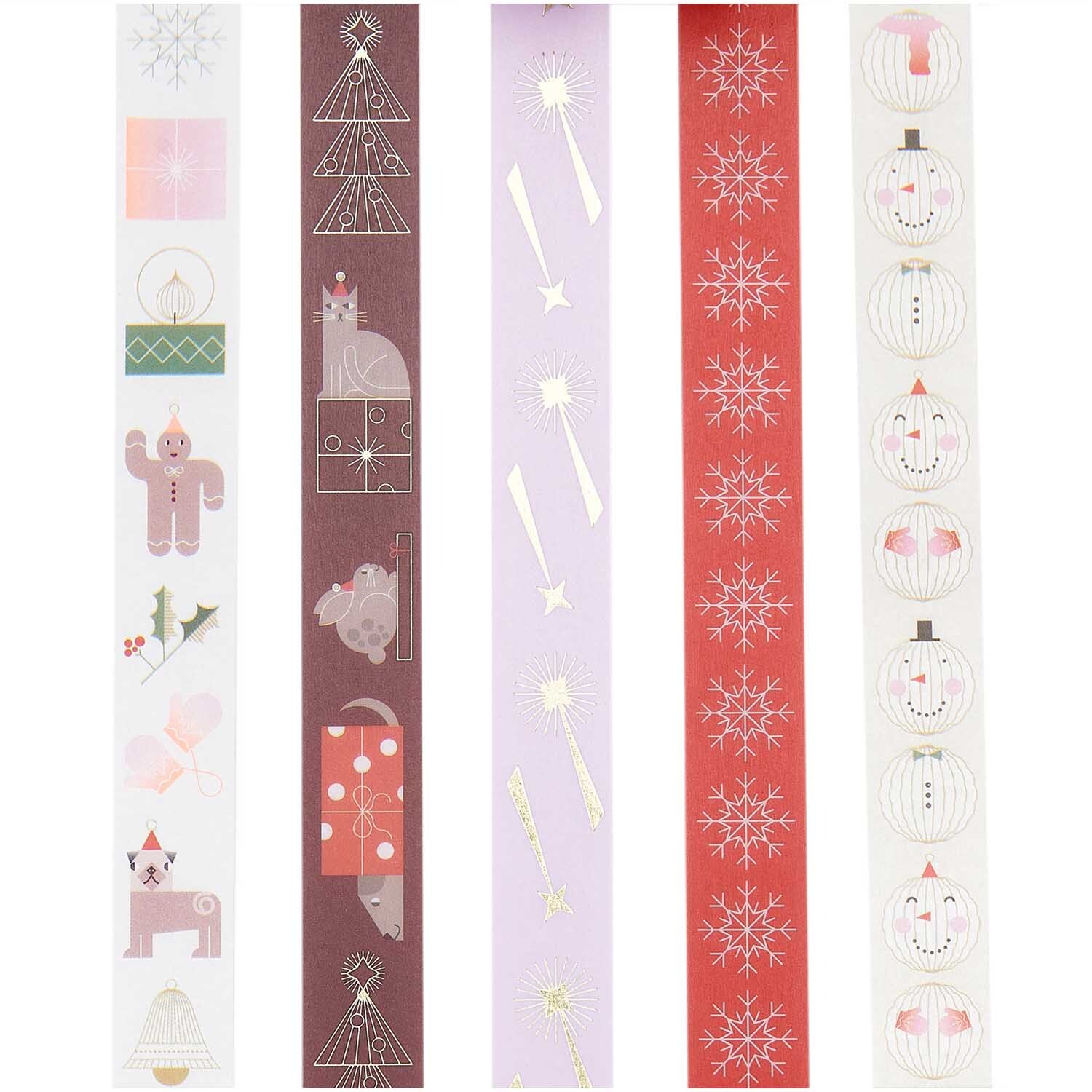 Paper Poetry Tape Set Christmas Figuren 5-teilig von Rico Design Paper Poetry Tape Set Christmas Figuren, 5-teilig, mit festlichen Motiven in Rot, Lila und Weiß. Ideal für kreative Weihnachtsdekorationen.