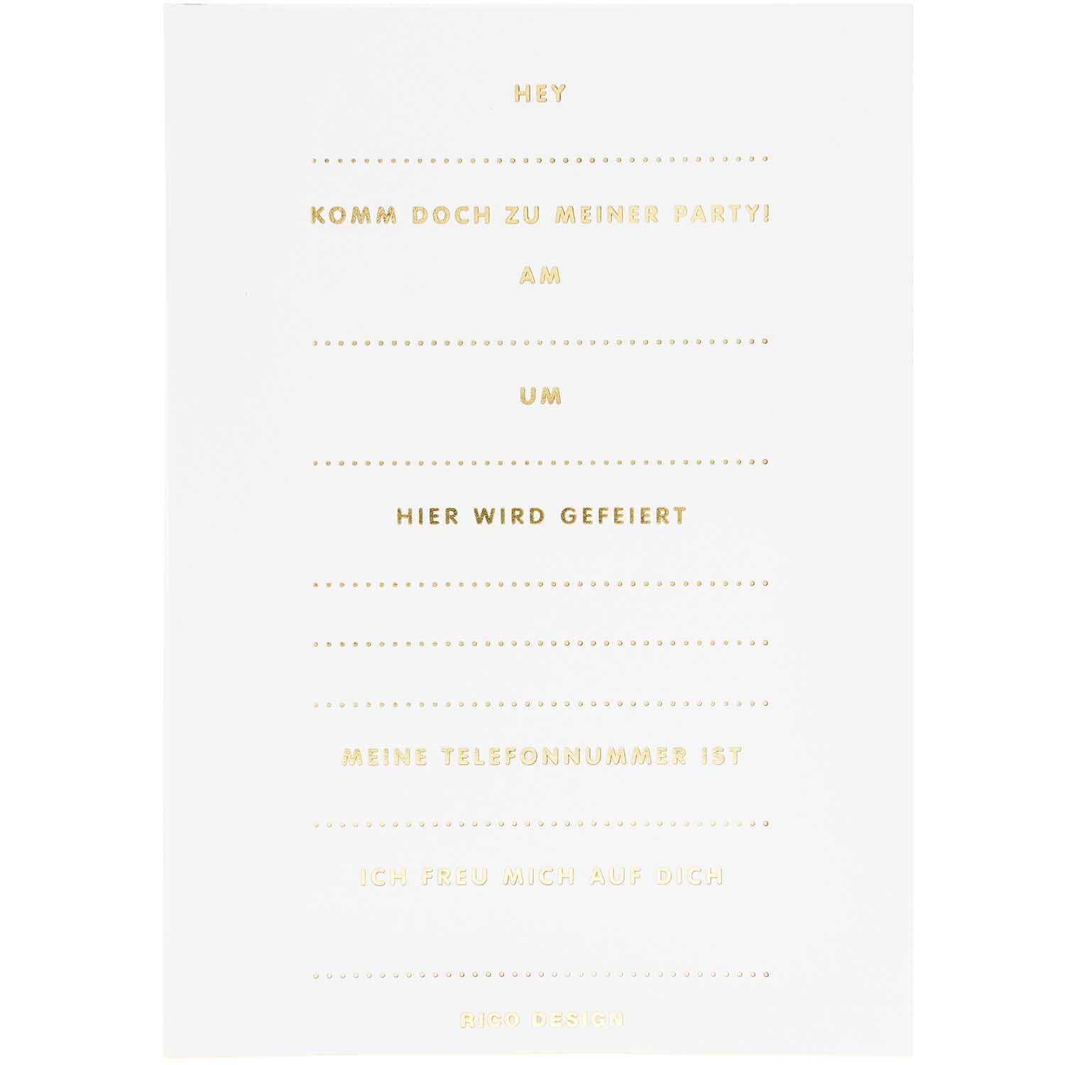Paper Poetry Einladungskarten Happy Birthday 10-teilig von Rico Design Paper Poetry Einladungskarten Happy Birthday: Elegante, weiße Karten mit goldener Schrift, ideal für Geburtstagsfeiern, 10-teiliges Set von Rico Design.