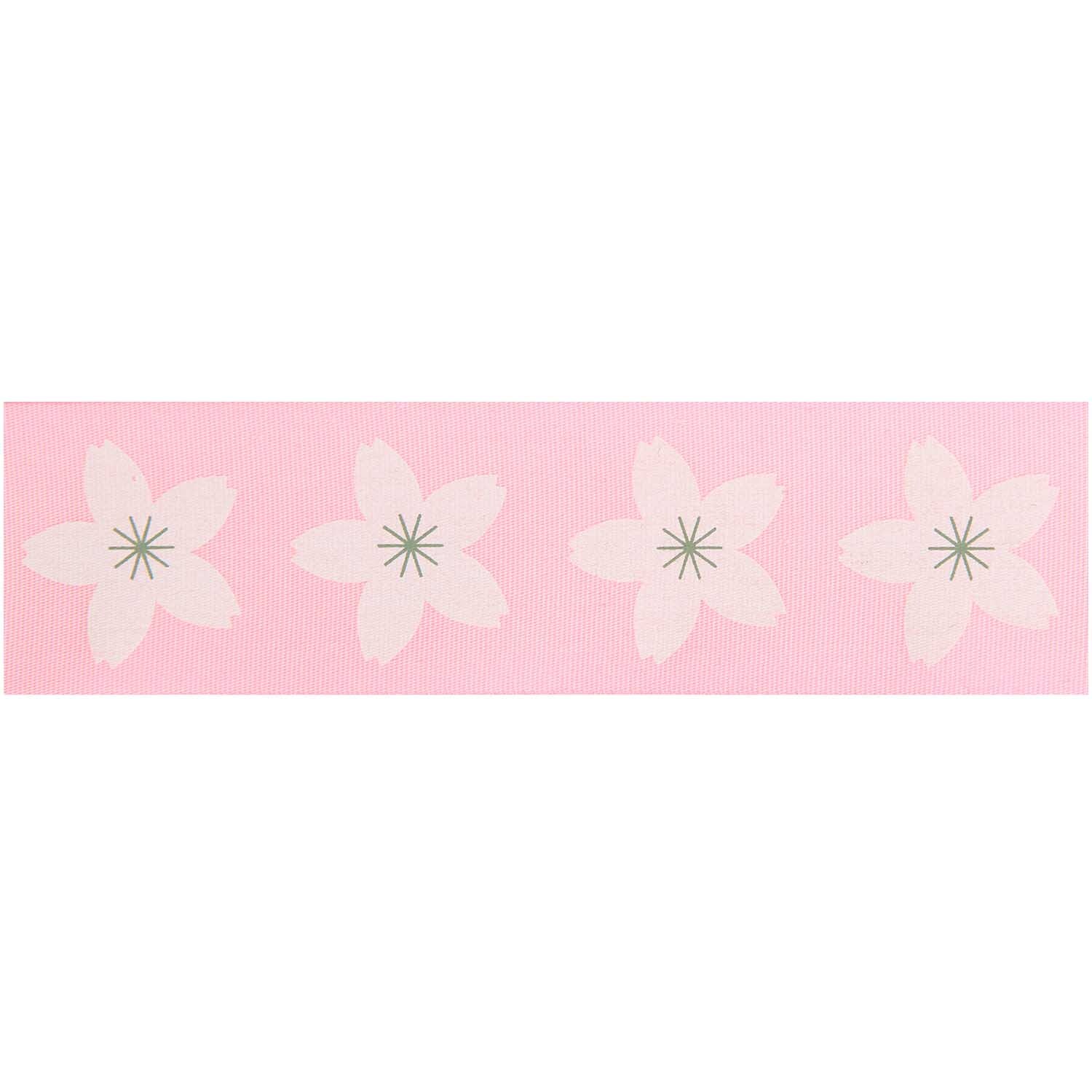 Paper Poetry Taftband mit Kirschblütenmuster in Rosa, ideal für Dekorationen und Geschenke.
