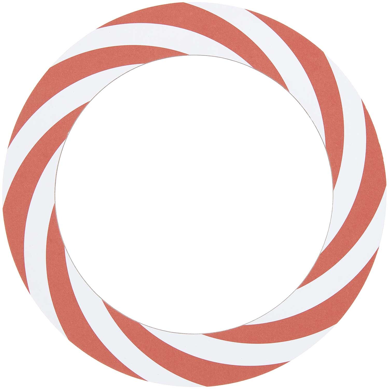 Paper Poetry Kartonring Candy Cane Ø 25cm mit rot-weißen Streifen von Rico Design, ideal für kreative Dekorationen.