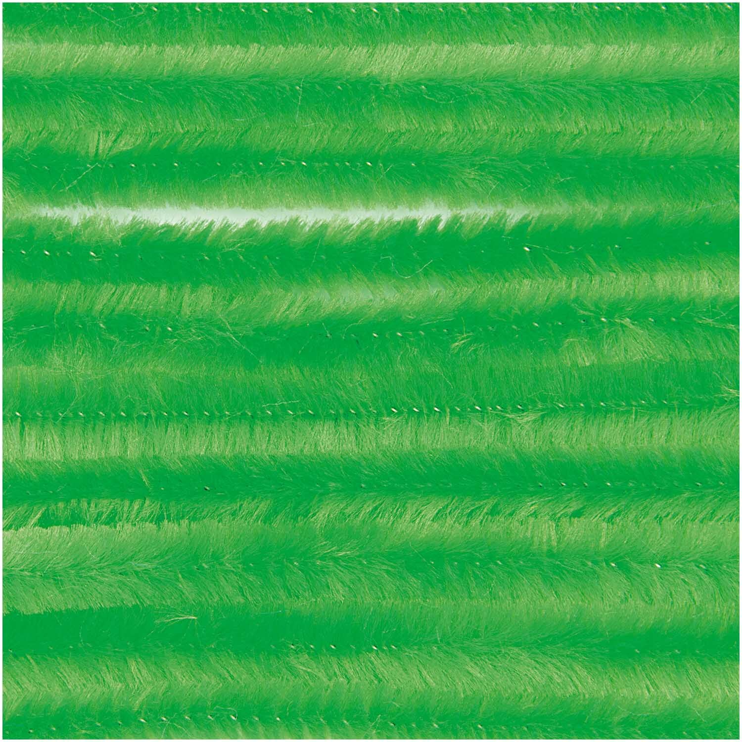 Chenilledraht 50cm 10 Stück Farbe Blattgrün von Rico Design Chenilledraht 50cm 10 Stück von Rico Design in Blattgrün. Nahaufnahme der weichen, flauschigen Textur. Ideal für kreative Bastelprojekte.