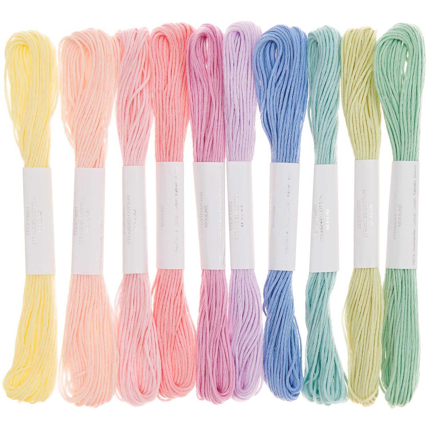 Set de fils à broder Ice Cream 10 pièces 10-teilig from Rico Design Stickgarn Set Ice Cream: Zehn bunte Stickgarne von Rico Design in Pastelltönen, ideal für kreative Projekte.