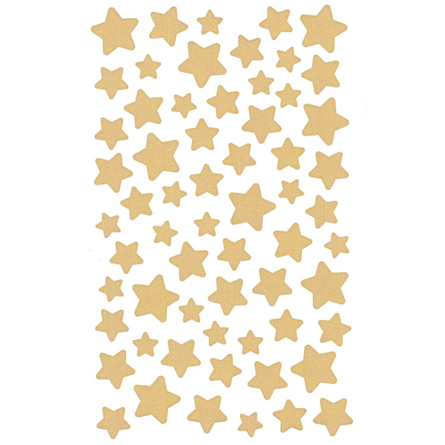 Paper Poetry Sticker Sterne gold 4 Bogen mit goldenen Sternen in verschiedenen Größen von Rico Design. Ideal für kreative Projekte.
