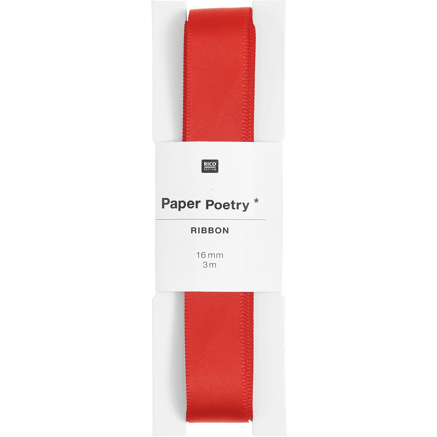 Paper Poetry Satinband 16mm 3m Farbe Rot von Rico Design Paper Poetry Satinband in leuchtendem Rot, 16mm breit und 3m lang, von Rico Design. Ideal für kreative Projekte.