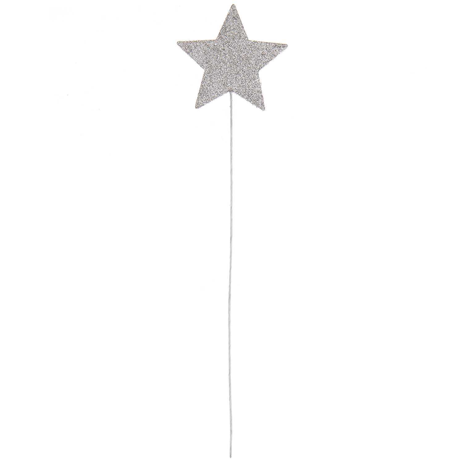 Glitter-Picker Stern gefüllt 27x5cm Farbe Silber von Rico Design Glitter-Picker Stern gefüllt 27x5cm von Rico Design in Silber, ideal für kreative Dekorationen.