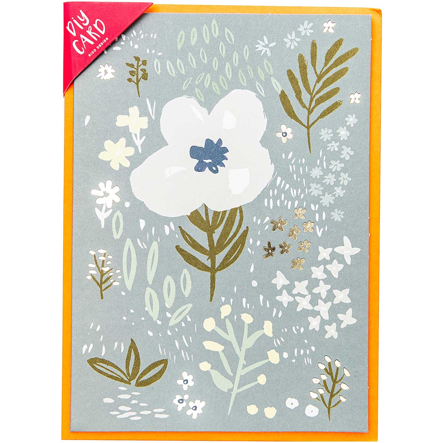 Paper Poetry Grußkartenset Crafted Nature blau von Rico Design
