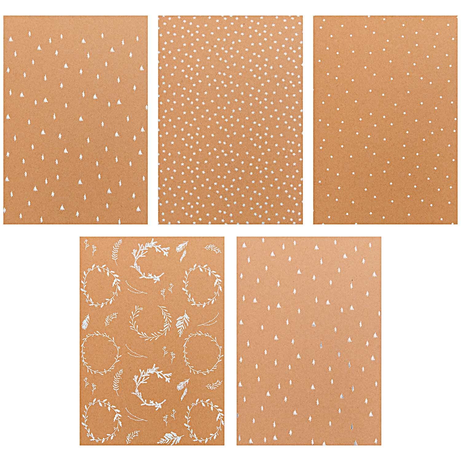 Paper Poetry Kraftpapier Block X-Mas 270g/m² 20 Blatt Hot Foil von Rico Design