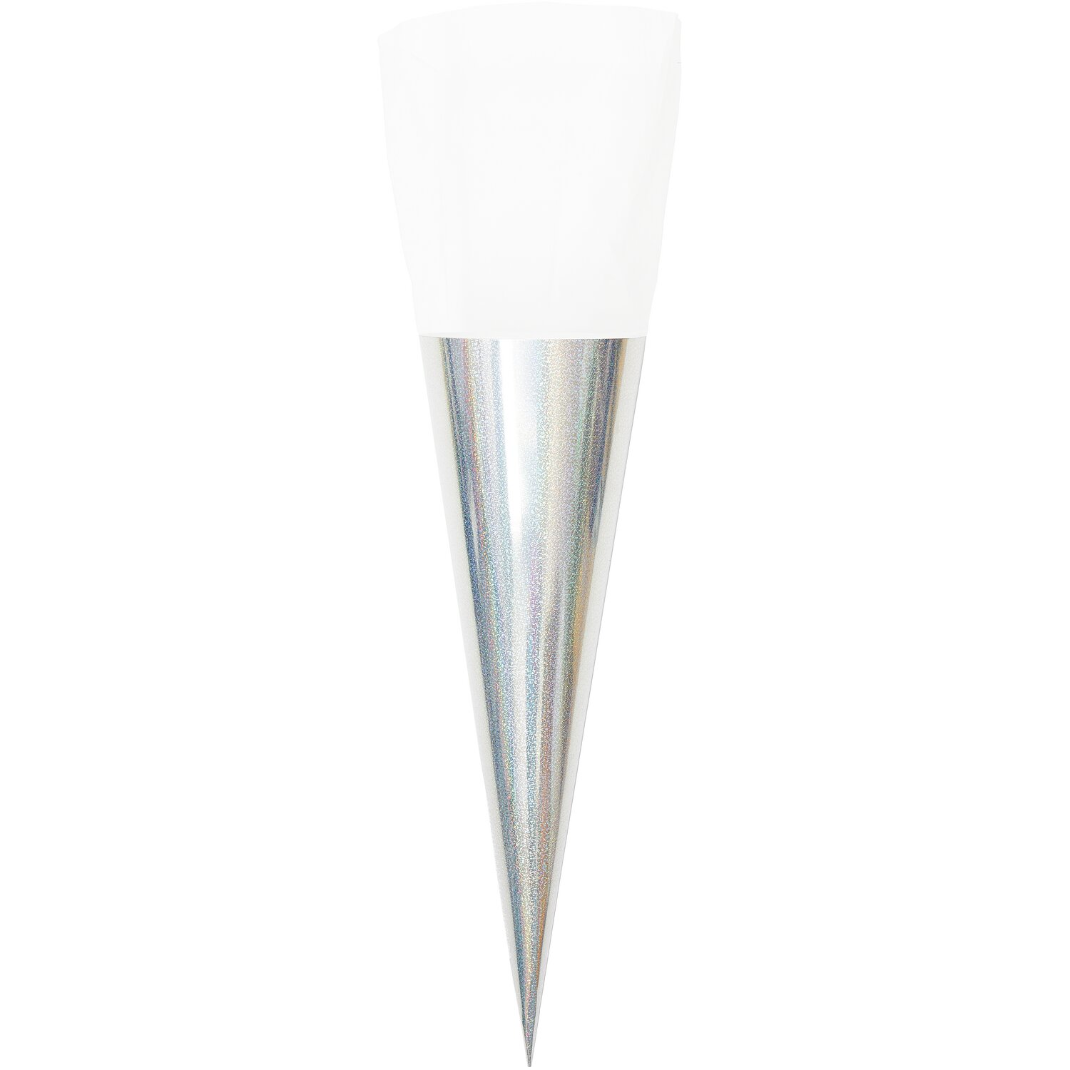 Schultüte Rohling mit Tüllverschluss Irisierend 70cm Farbe Glitter Weiß von Rico Design Schultüte Rohling mit Tüllverschluss, irisierend, 70cm. Elegantes Design von Rico Design, ideal für den Schulanfang.