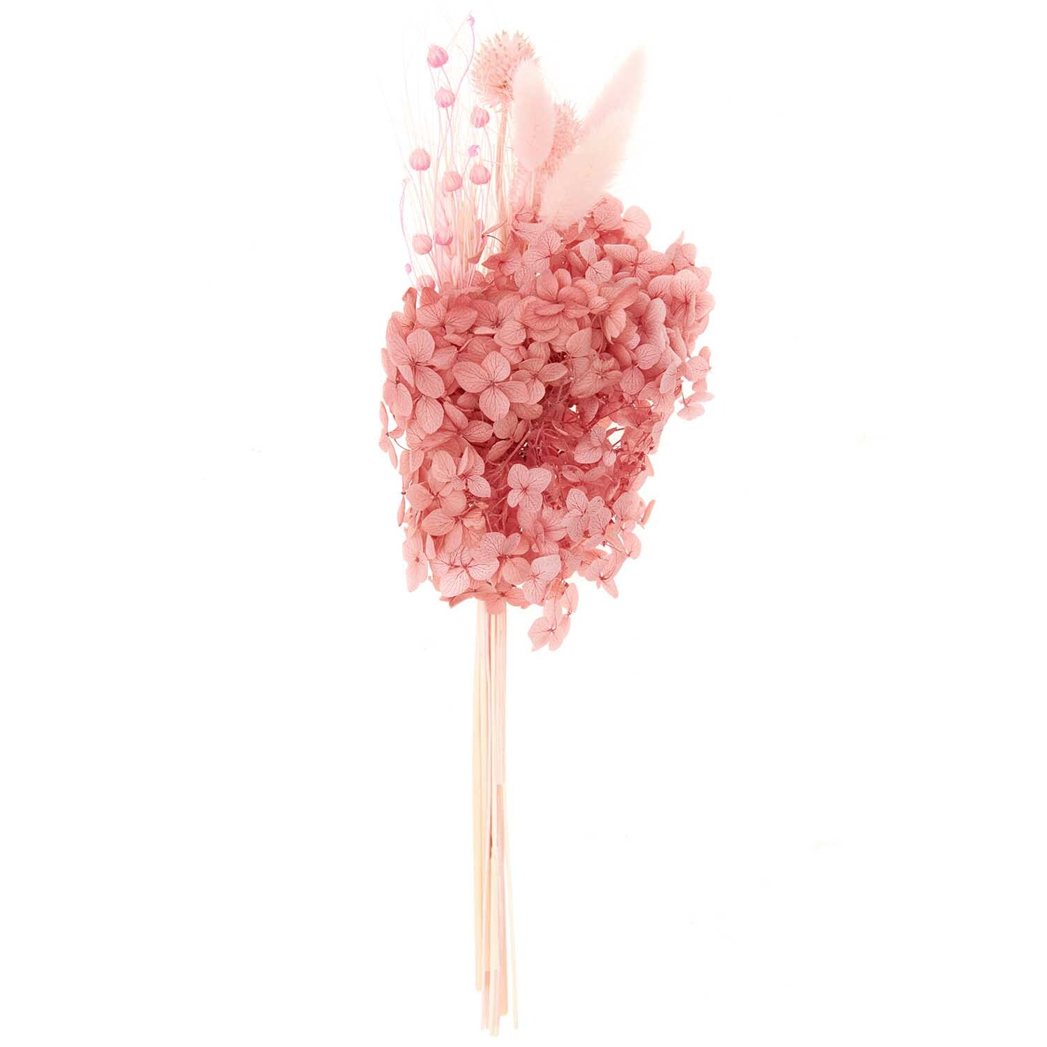 Trockenblumenstrauß pastell-pink 30cm: Ein 13-teiliges Arrangement von Rico Design in zarten Rosatönen.