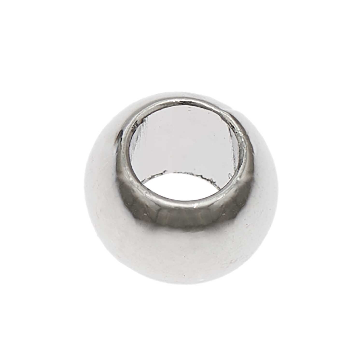 itoshii - Ponii Beads Perlen 9x7mm 20 Stück Farbe Silber von Rico Design itoshii - Ponii Beads Perlen 9x7mm, 20 Stück, silberne Perle von Rico Design, Nahaufnahme.
