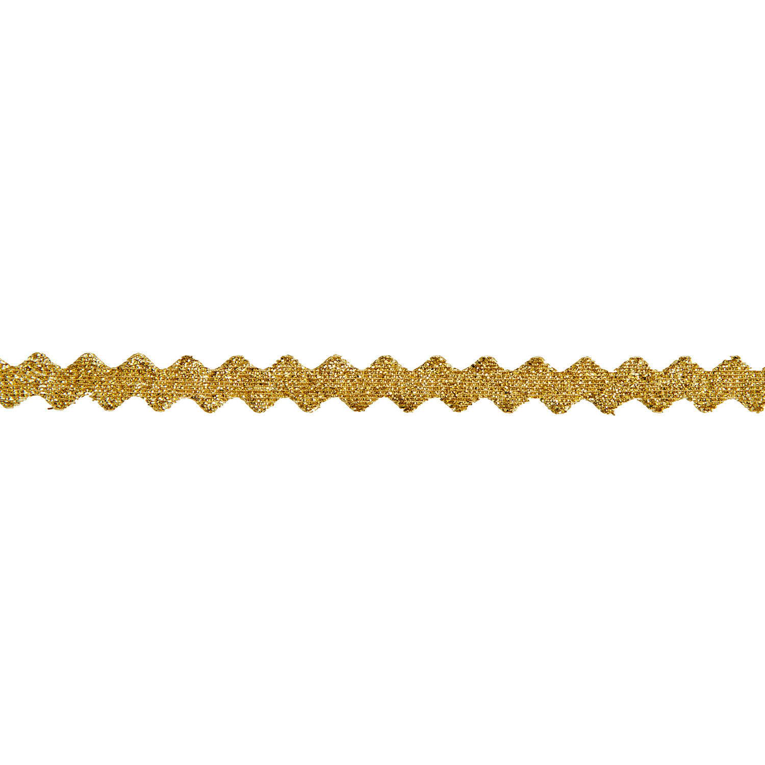 Glitzerband Wellig Gold von Rico Design, 11mm x 3m, zeigt ein funkelndes, welliges Band in Gold. Ideal für kreative Bastelprojekte.