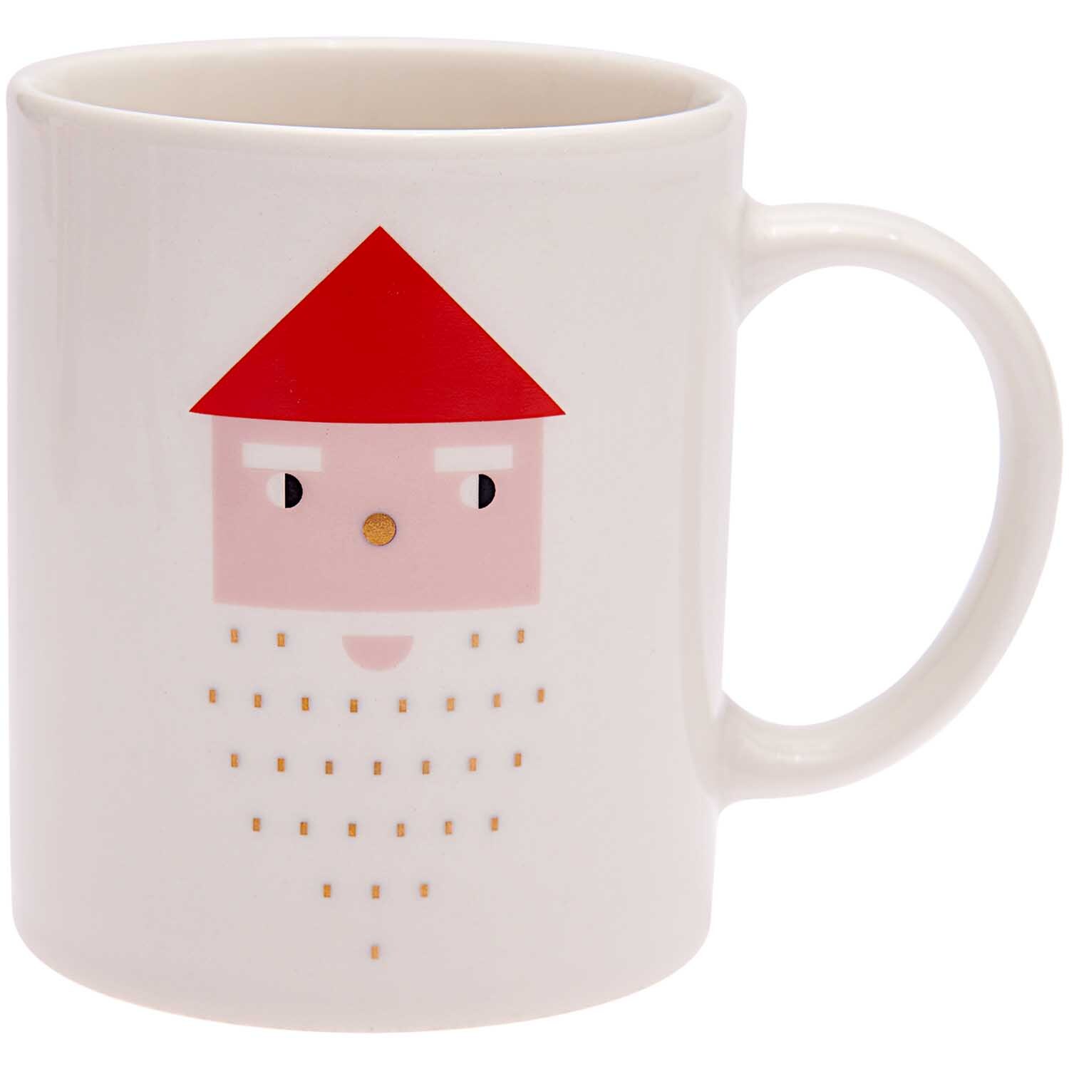 Porzellan Tasse Santa 8x9,5cm mit Santa-Motiv in Rot und Weiß von Rico Design, ideal für festliche Anlässe.