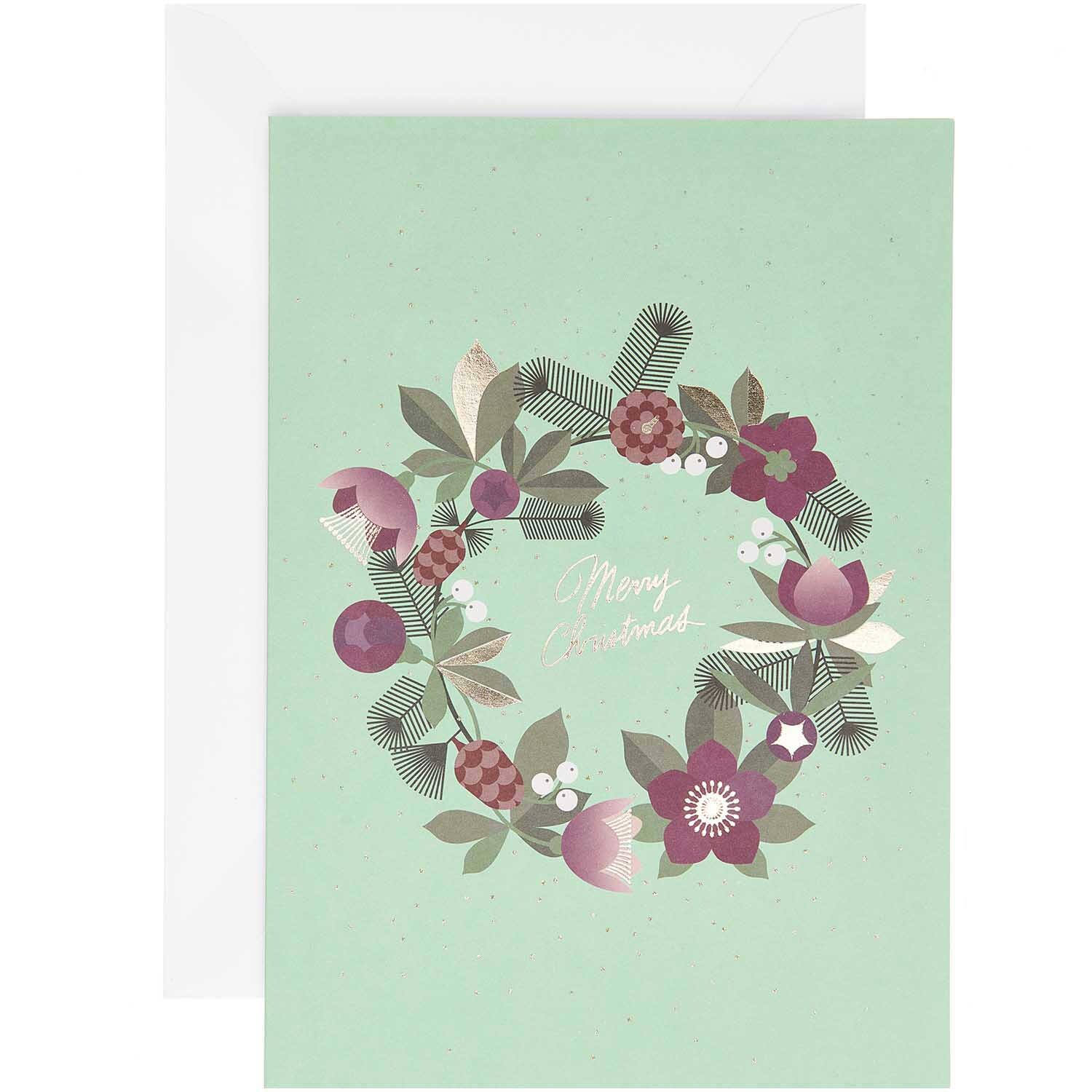 Paper Poetry Kartenset Helleborus A5 mit floralen Motiven auf mintgrünem Hintergrund, 16-teilig.